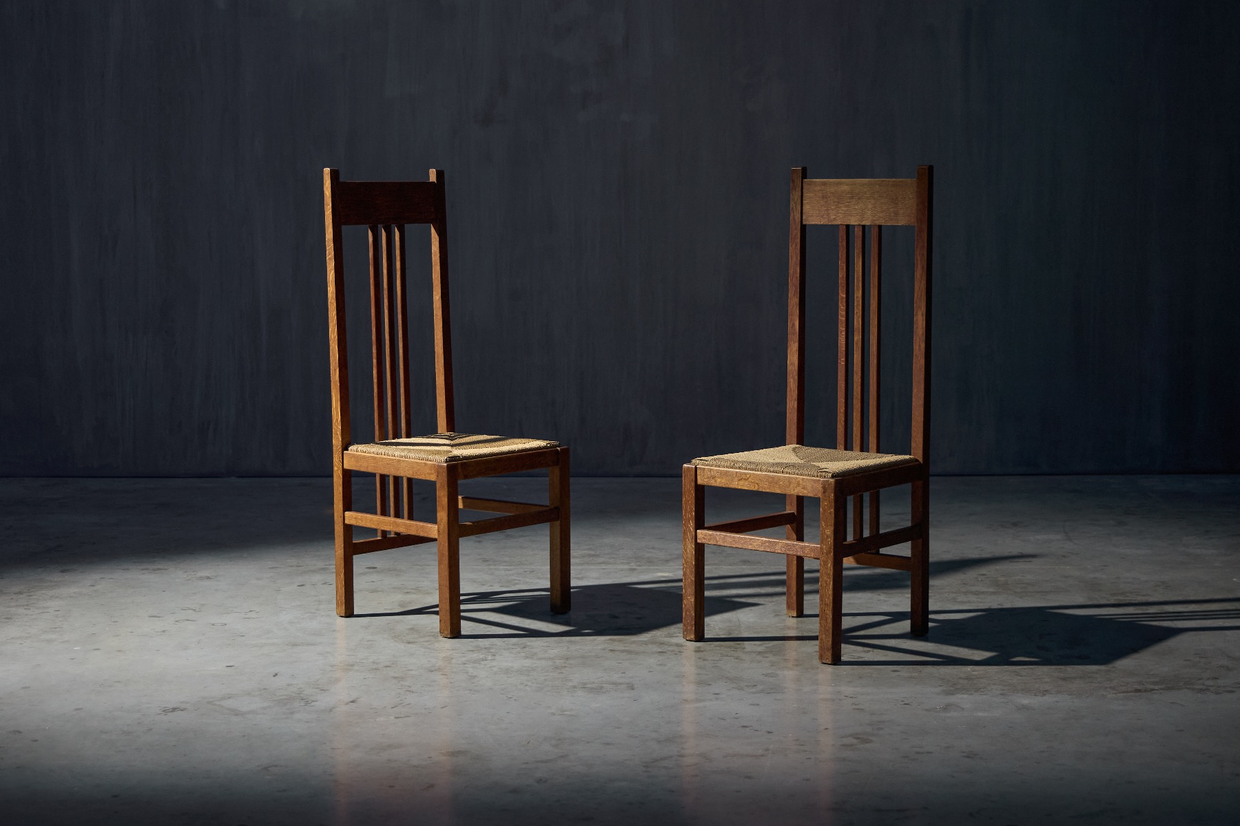 Architectural high back chairs with cord seating