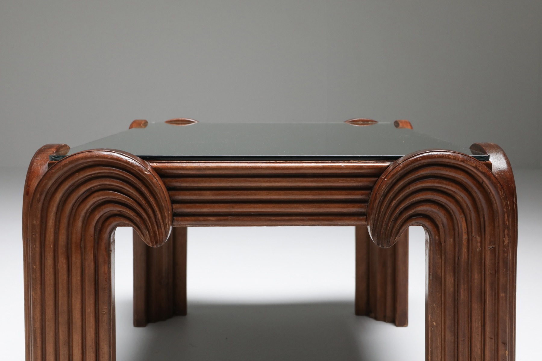 Sculptural palm tree table in wood design