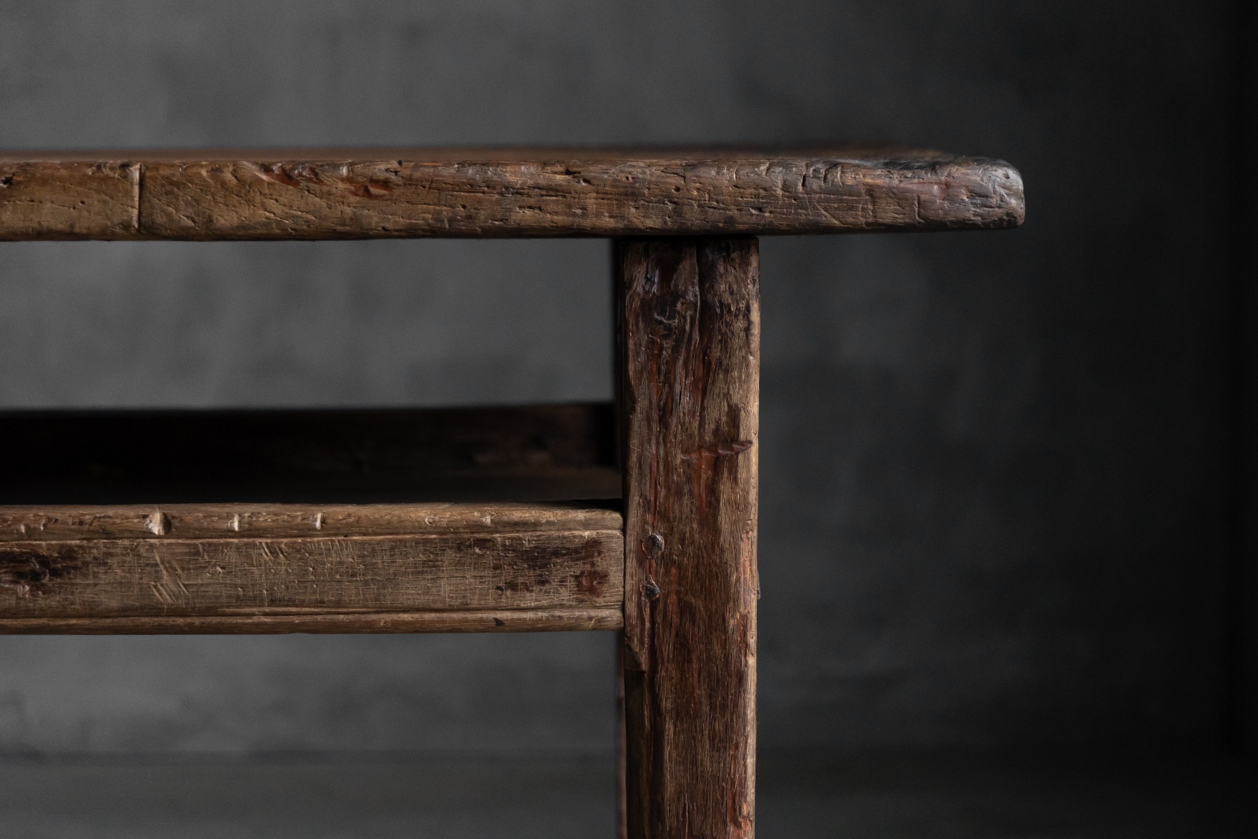 Solid wood farmhouse worktable from the 19th century