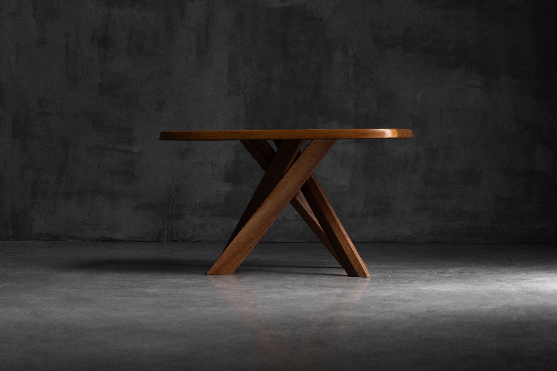 Solid wood T35 dining table by Pierre Chapo