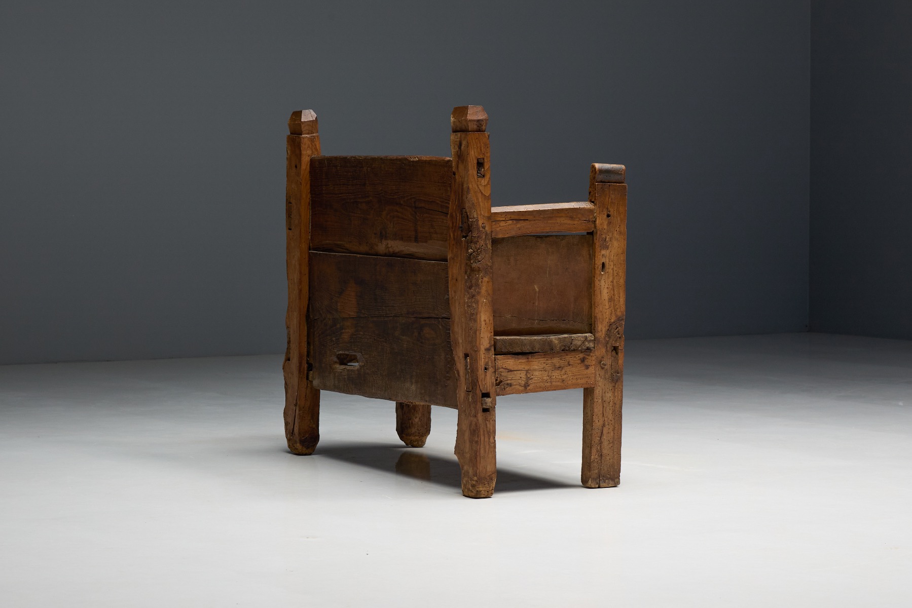 Timeworn primitive bench with authentic patina