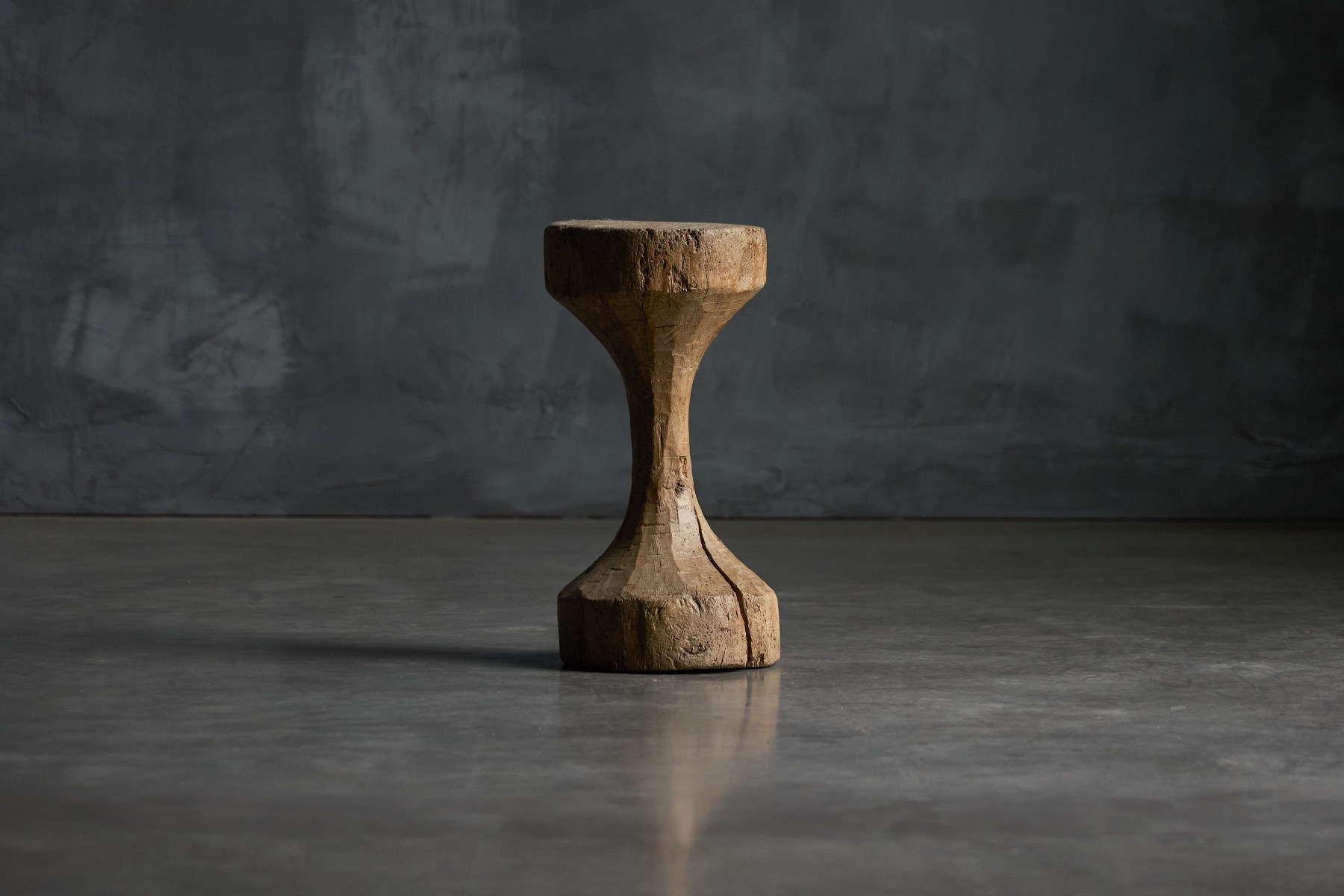 Timeworn wabi sabi stool in solid wood