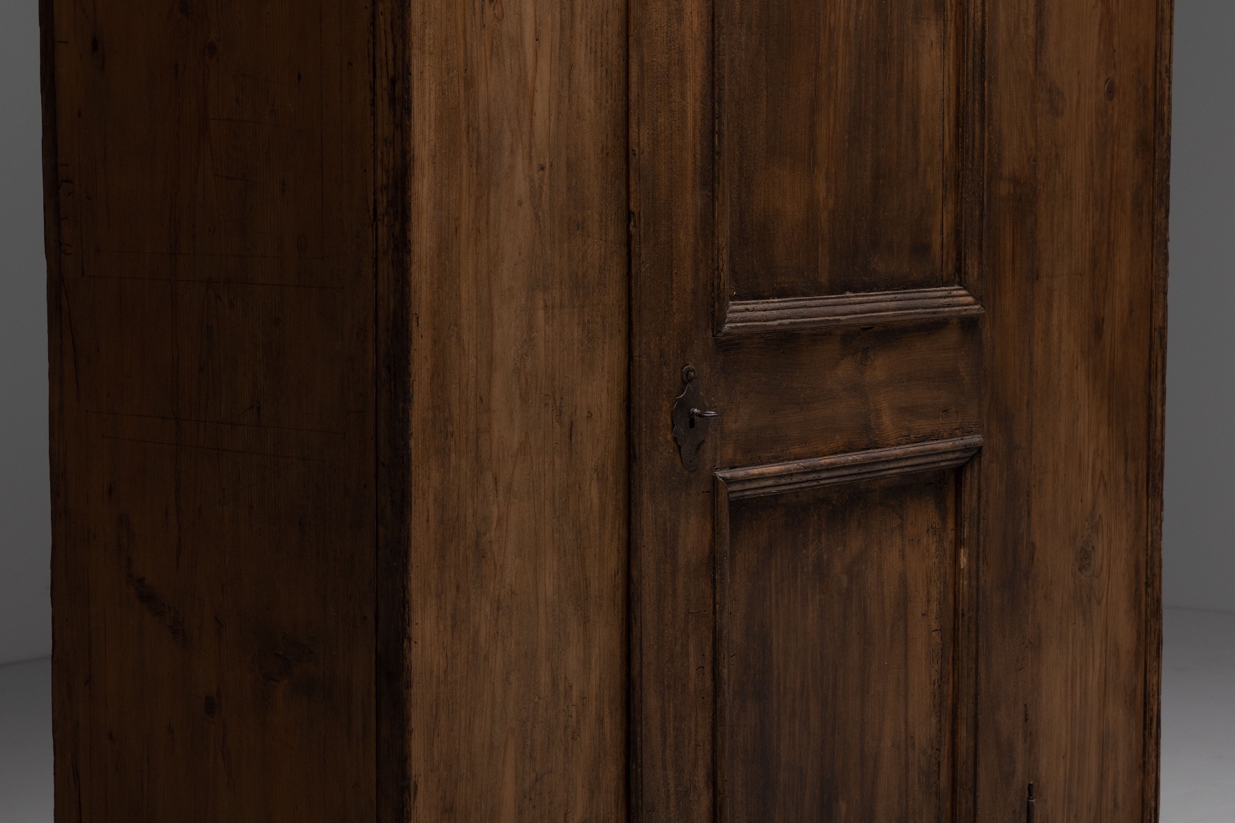 Traditional alpine folk cabinet in solid wood