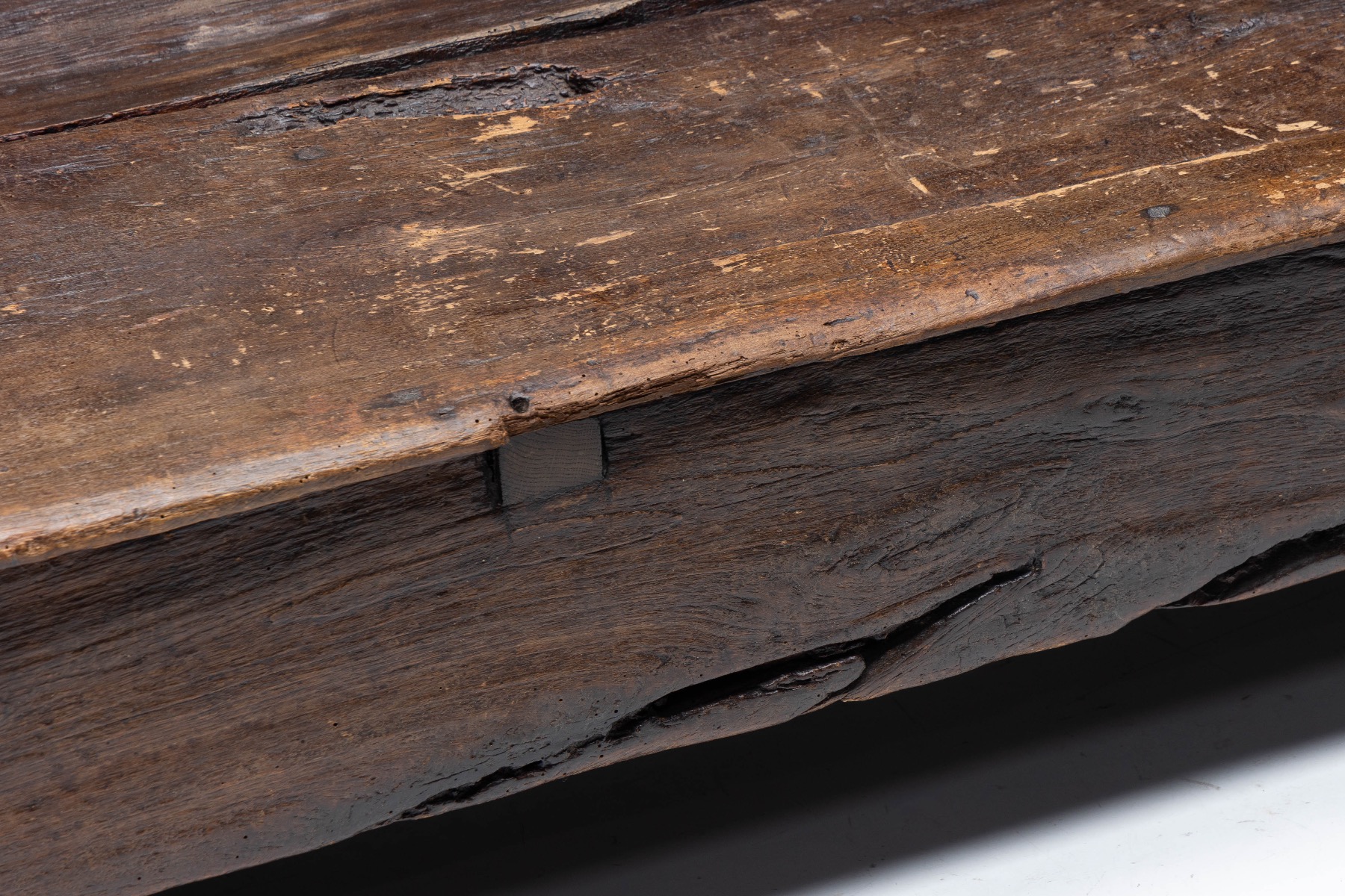 Traditional folk art wooden bench from France