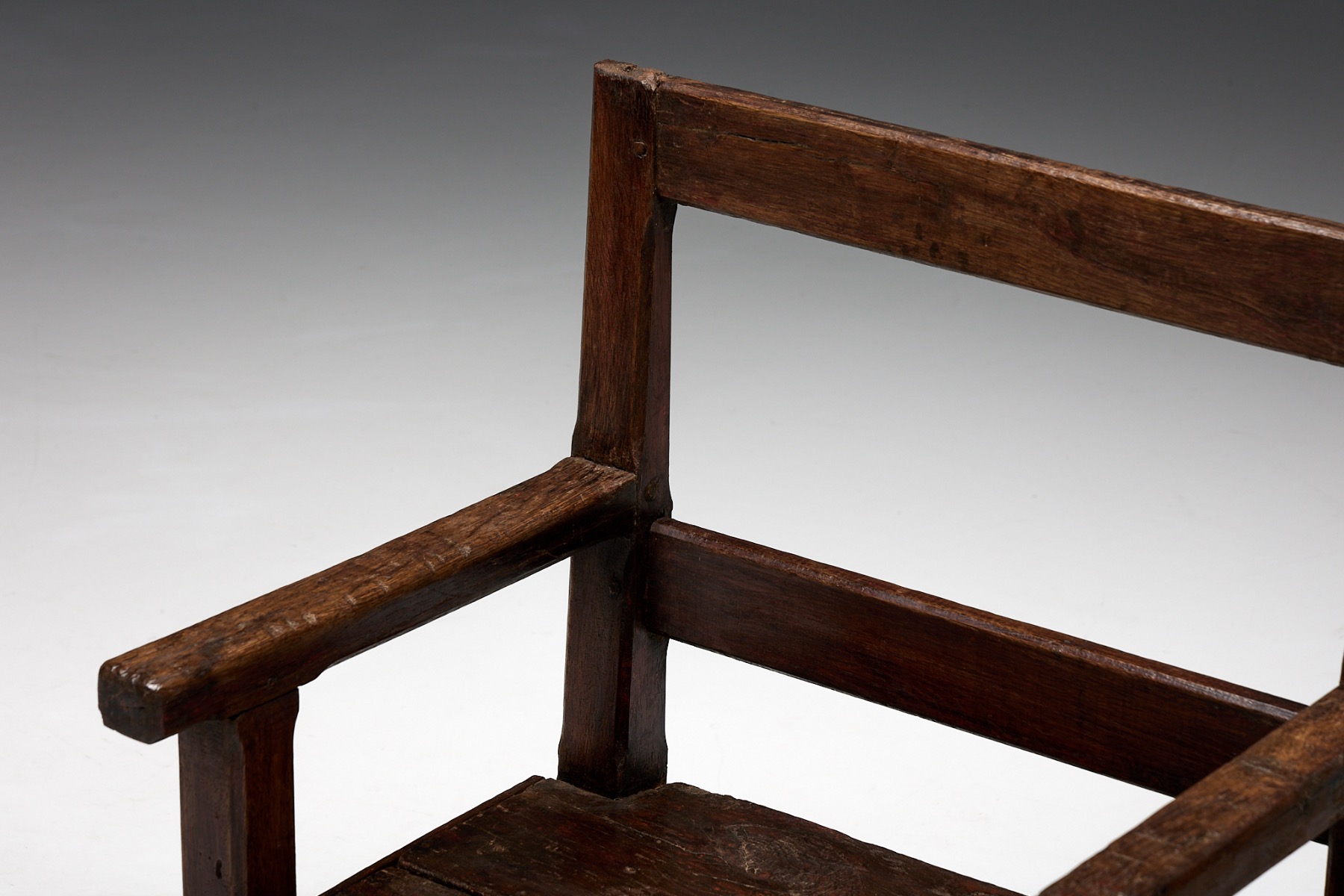 Traditional folk style bench in solid wood