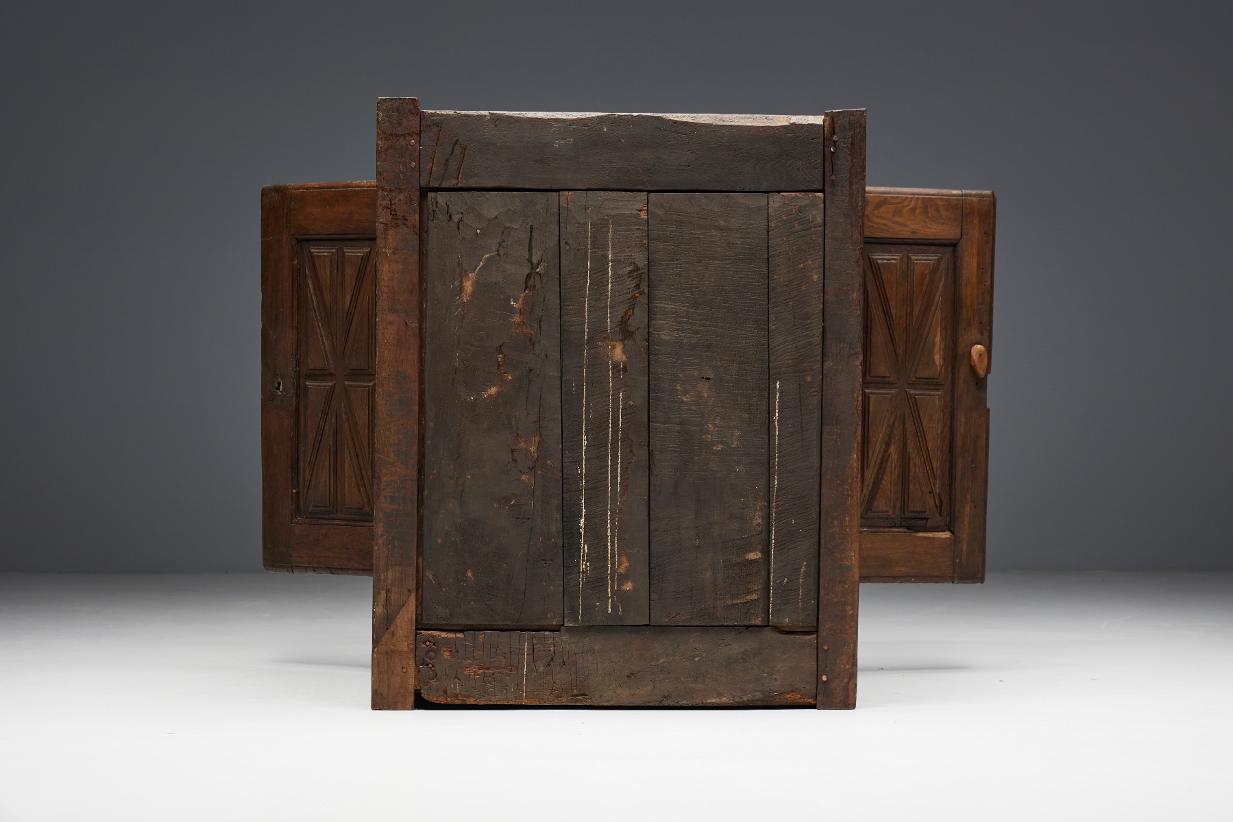 Traditional folk style cupboard in solid wood