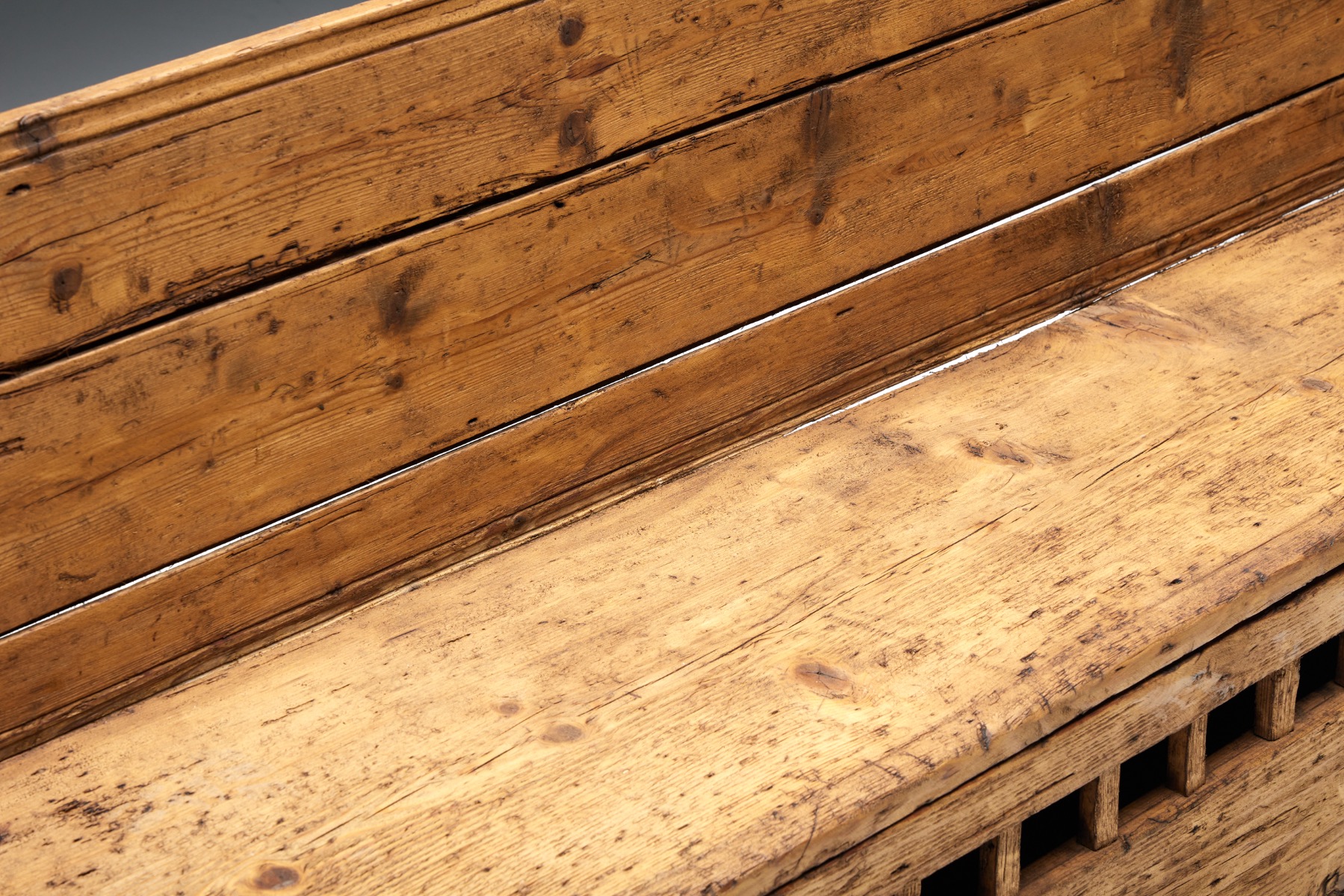 Traditional French folk bench from Haute Savoie