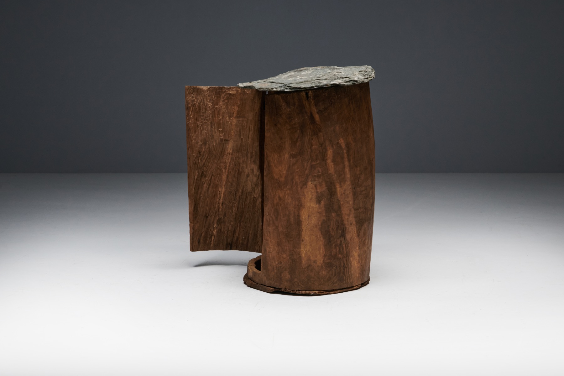Vintage French rural cabinet in brutalist style