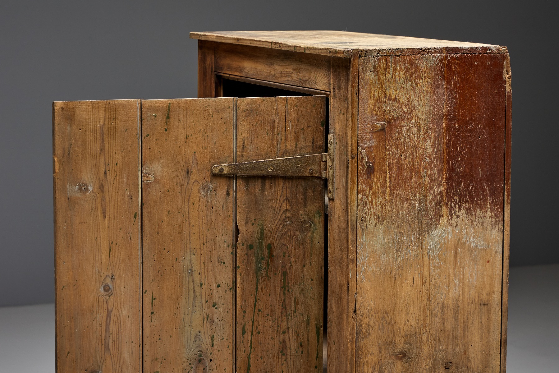 Traditional French folk cabinet in solid wood