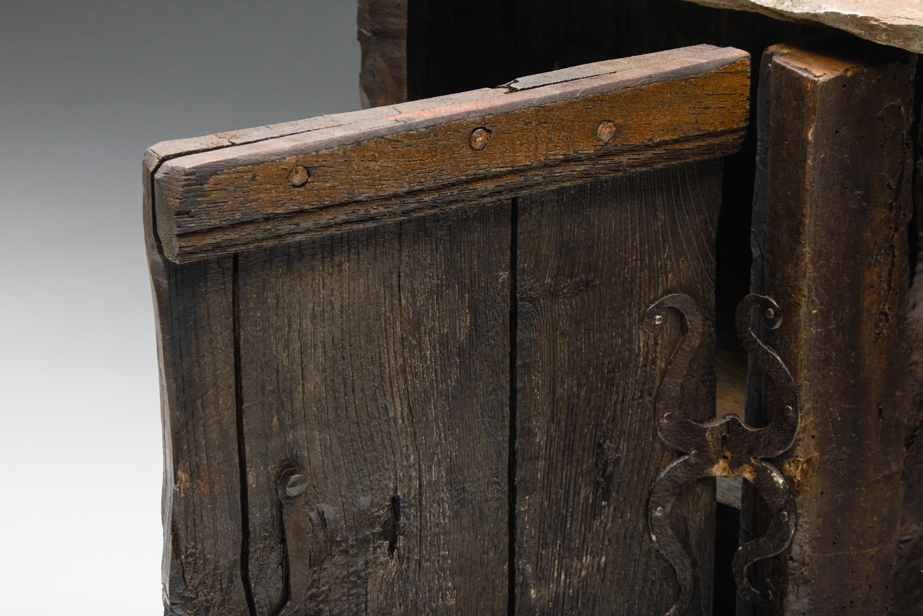 Traditional French folk cabinet in solid wood
