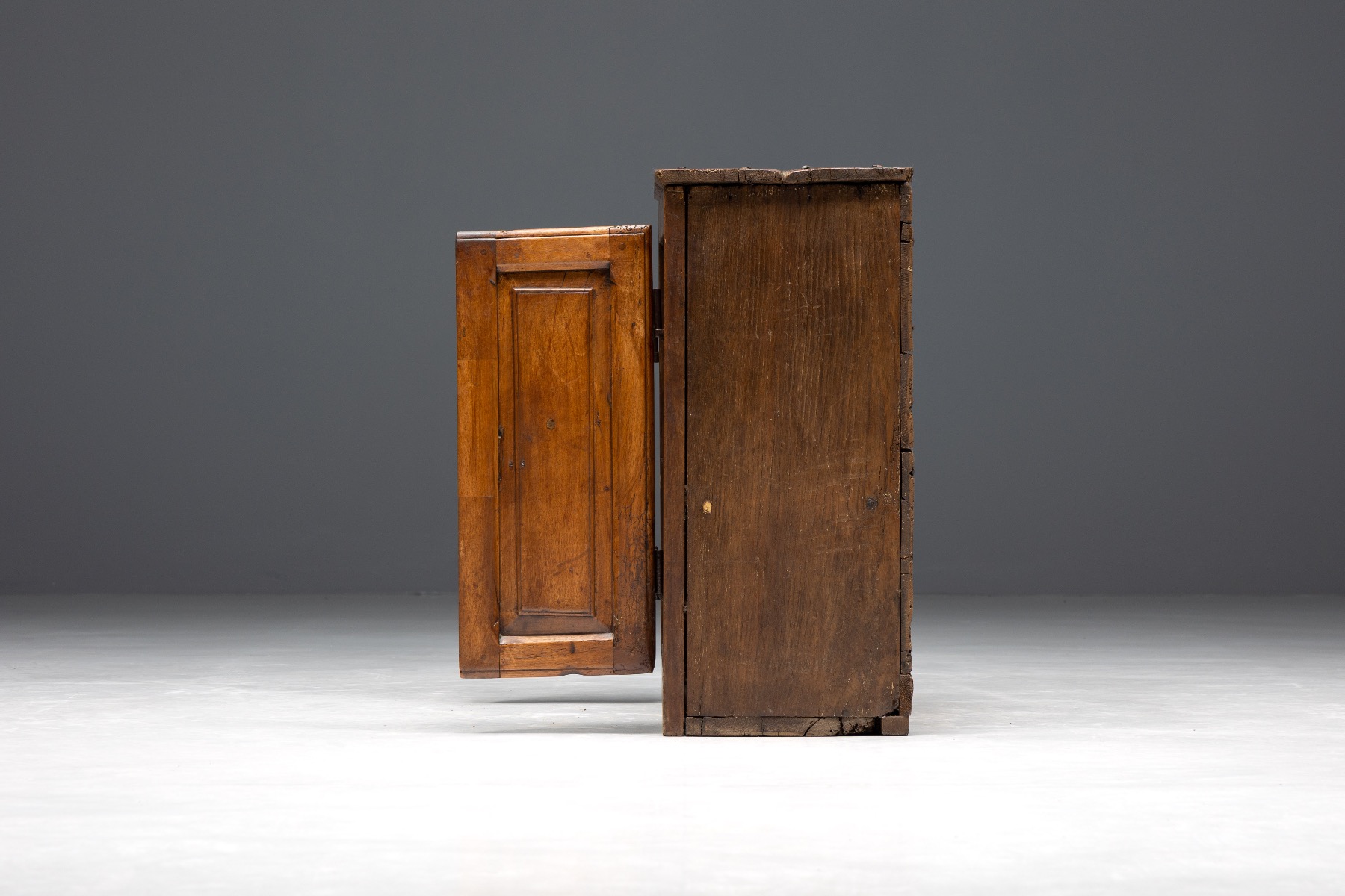 Traditional French folk cupboard in solid wood