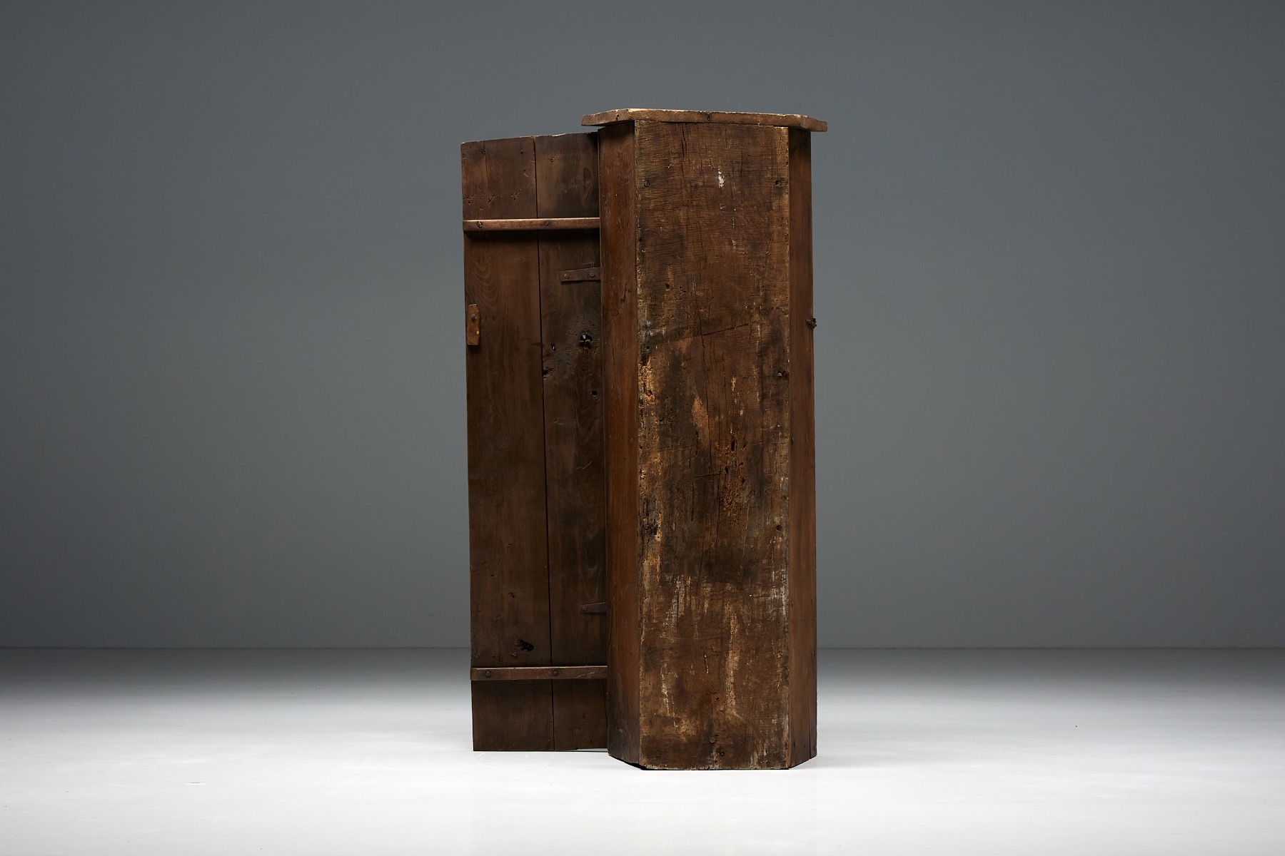 Traditional French folk monoxylite cupboard