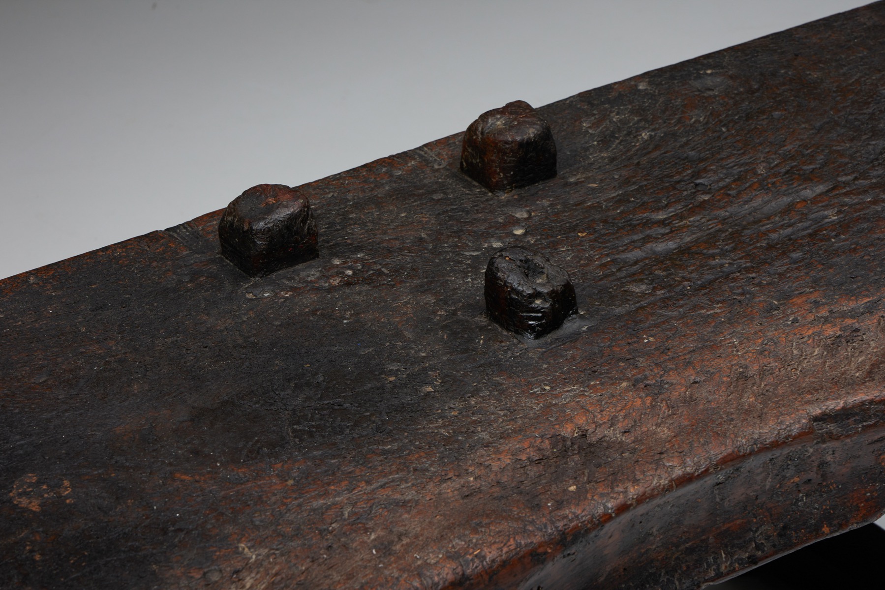 Traditional wabi sabi bench in brown wood design