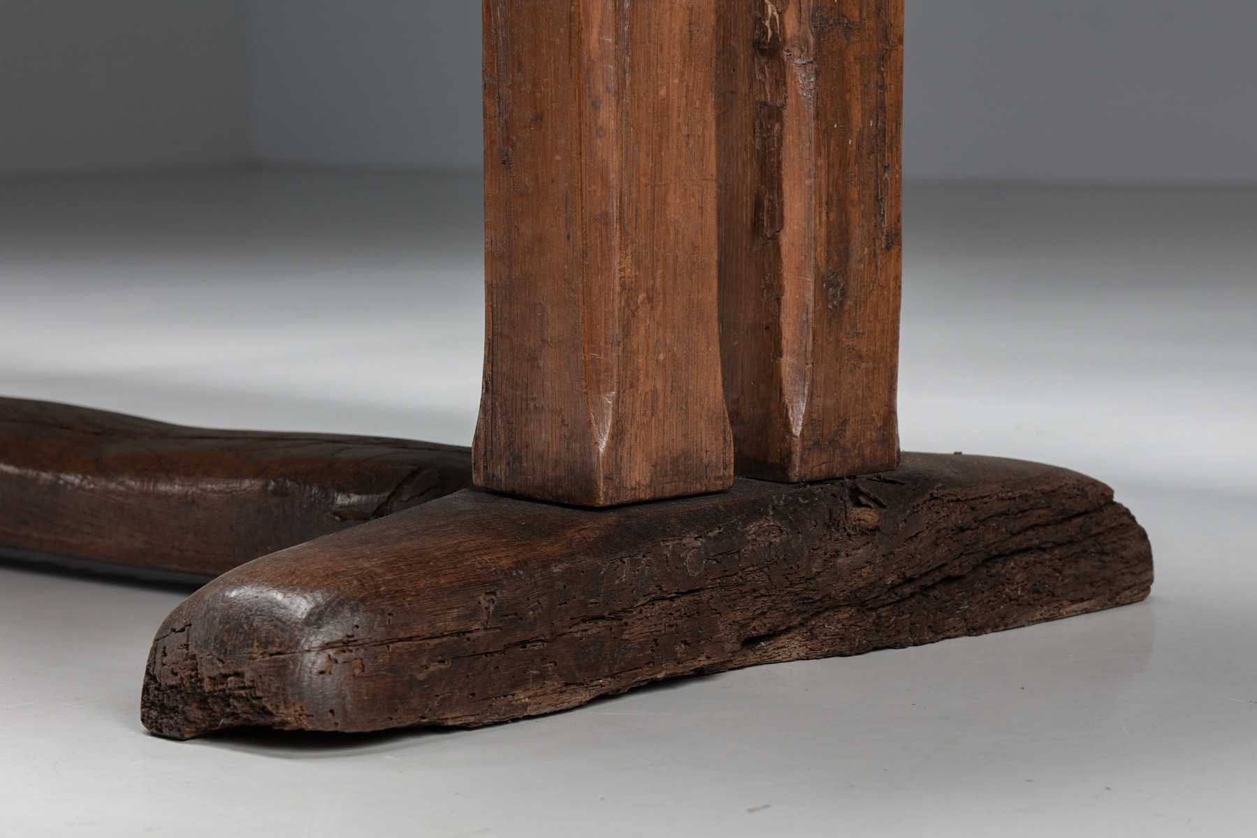 Traditional wooden dining table in rustic design