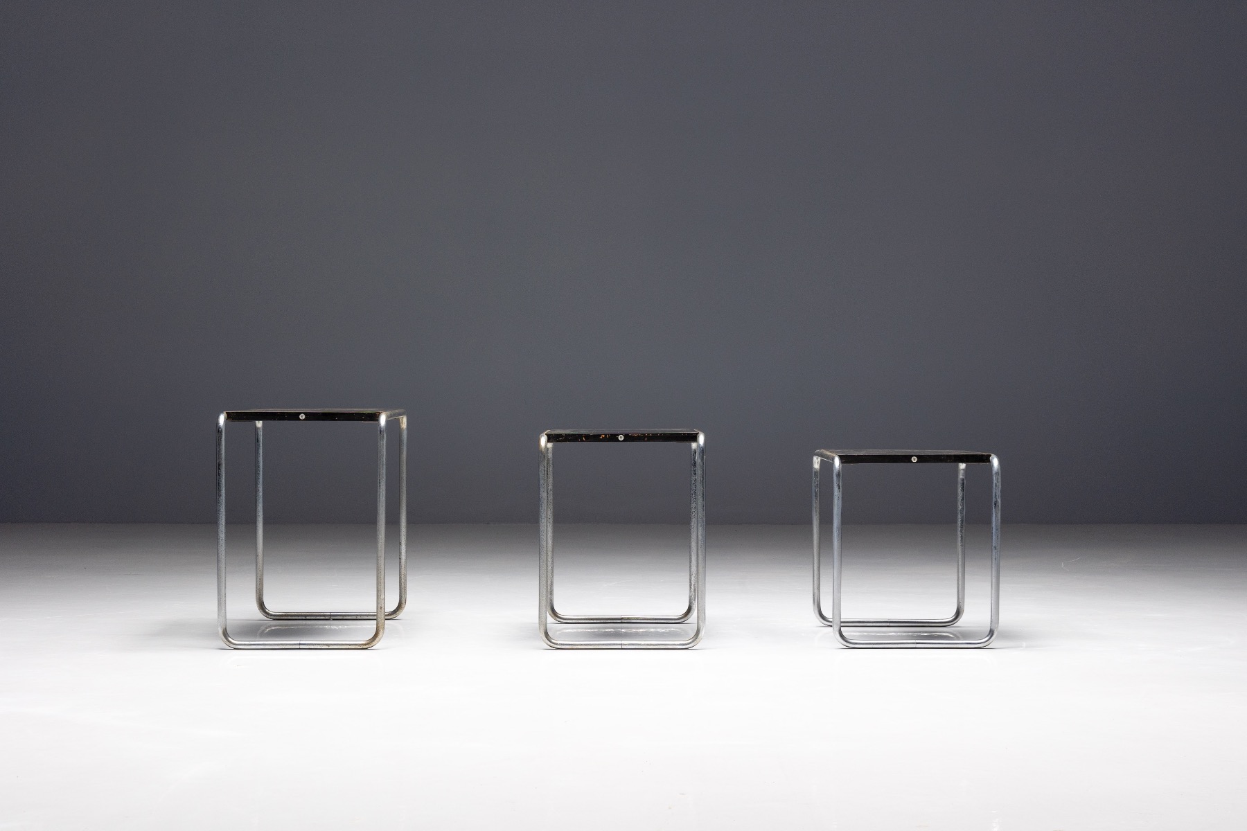 Tubular steel side tables by Breuer