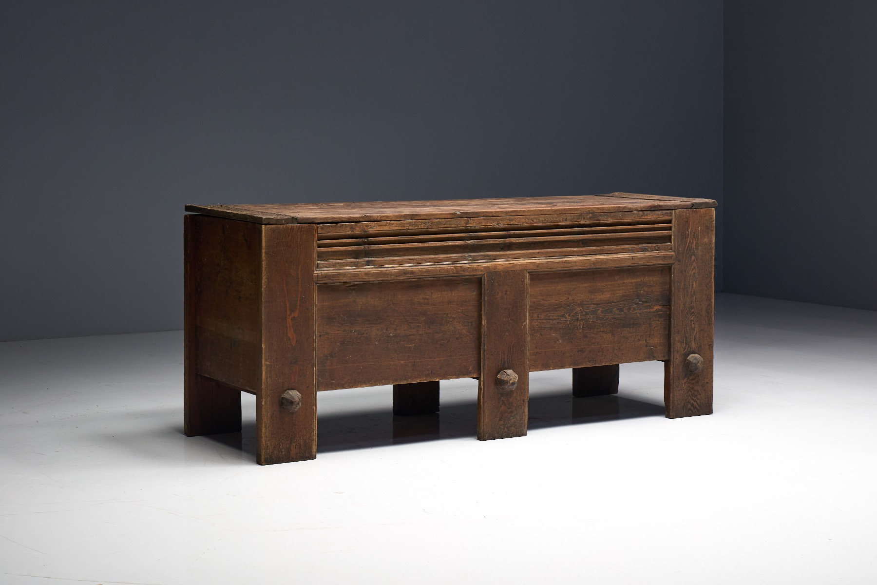 Traditional Alpine storage chest with strong proportions