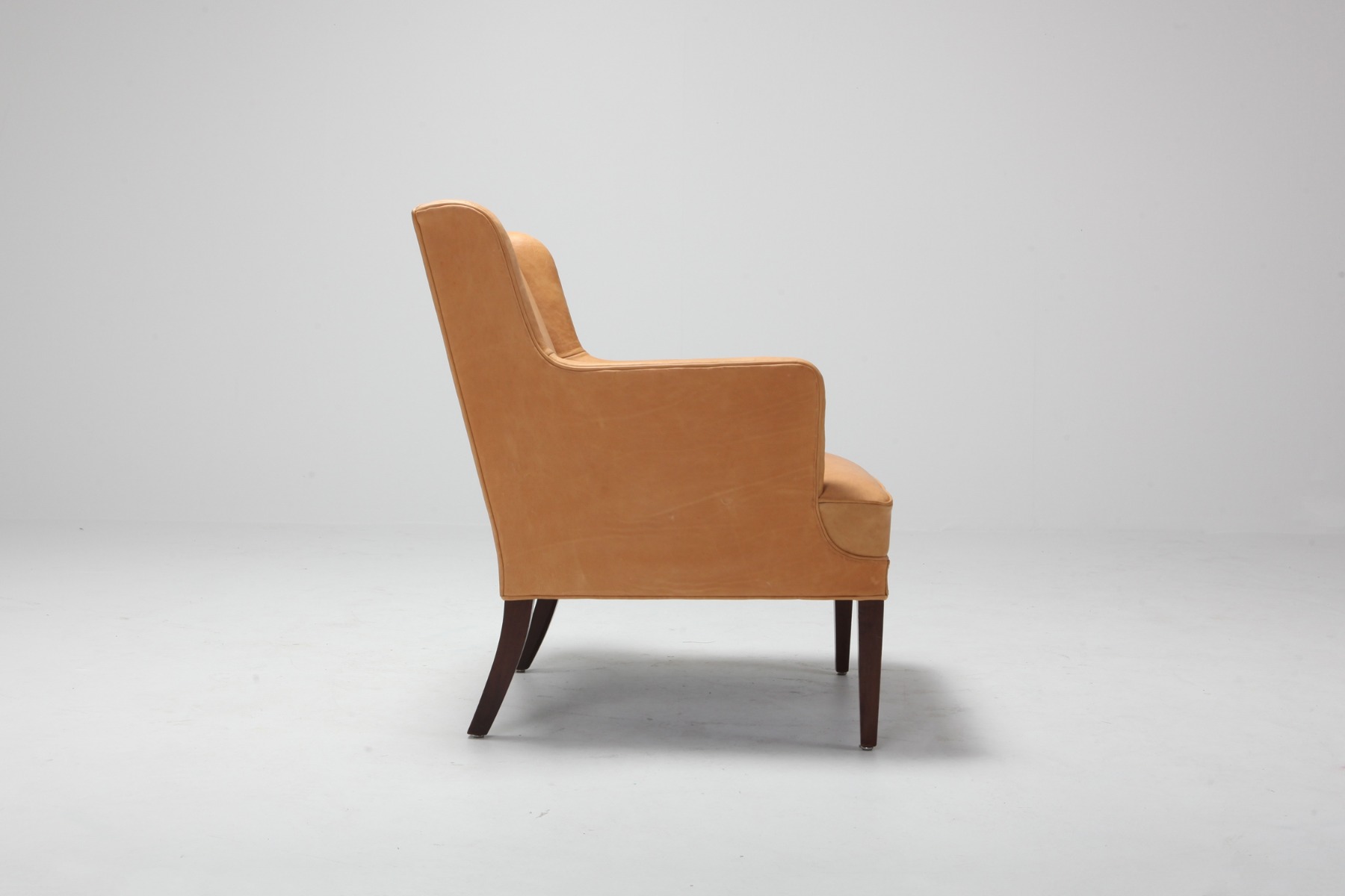 Vintage Nordic bergere chairs in leather style