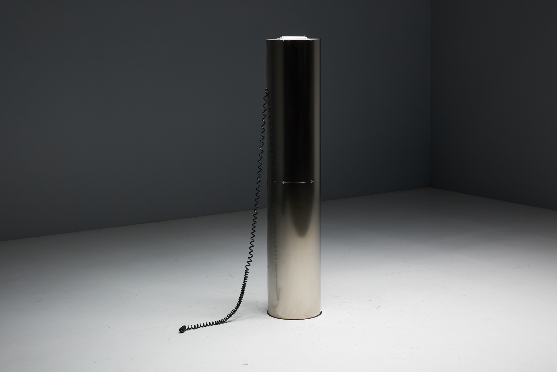 Vintage Italian uplighter in stainless steel by Targetti