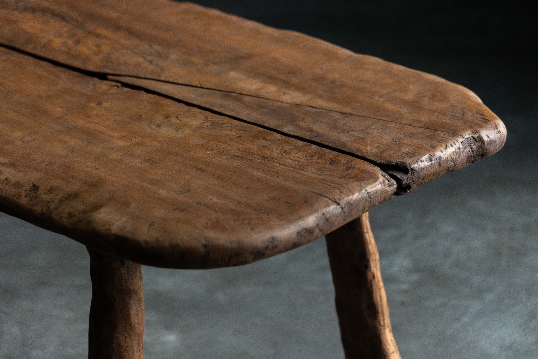 Artisan crafted wabi sabi center table