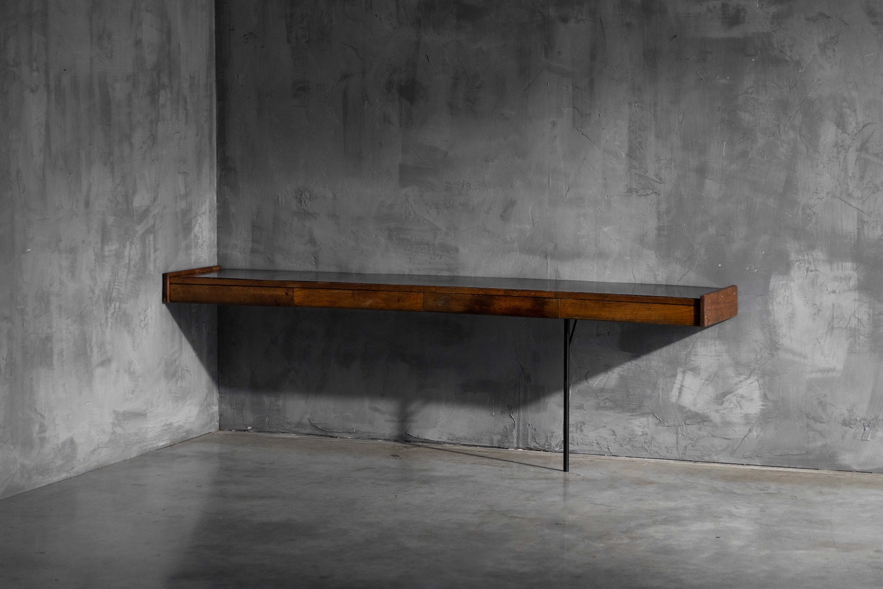 Wall mounted console table in mid century modern style from the 1960s