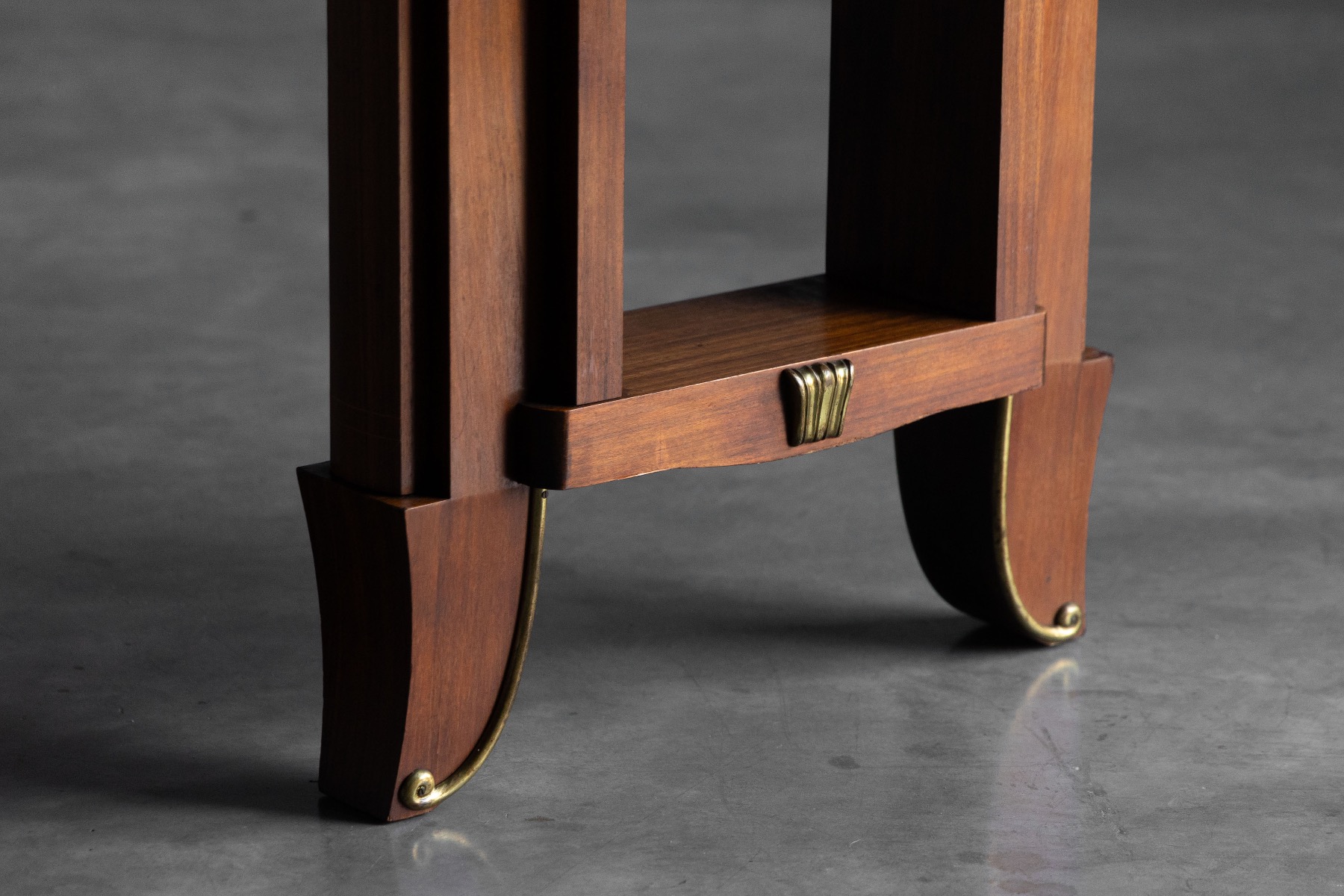 Walnut parquetry dining furniture from France