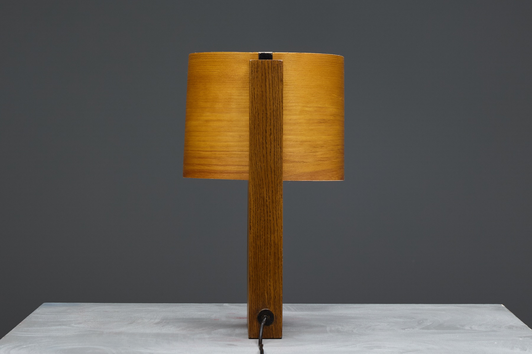 Veneer table lamp from the 1960s with minimalist form