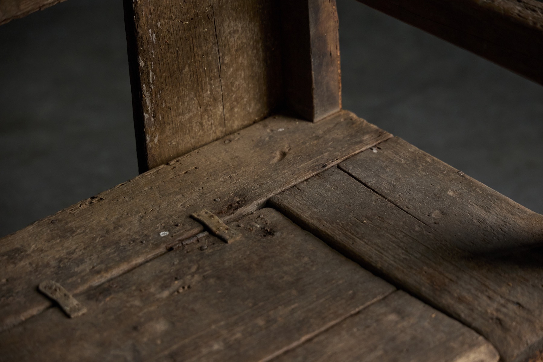 Historic rustic farmhouse bench 19th century