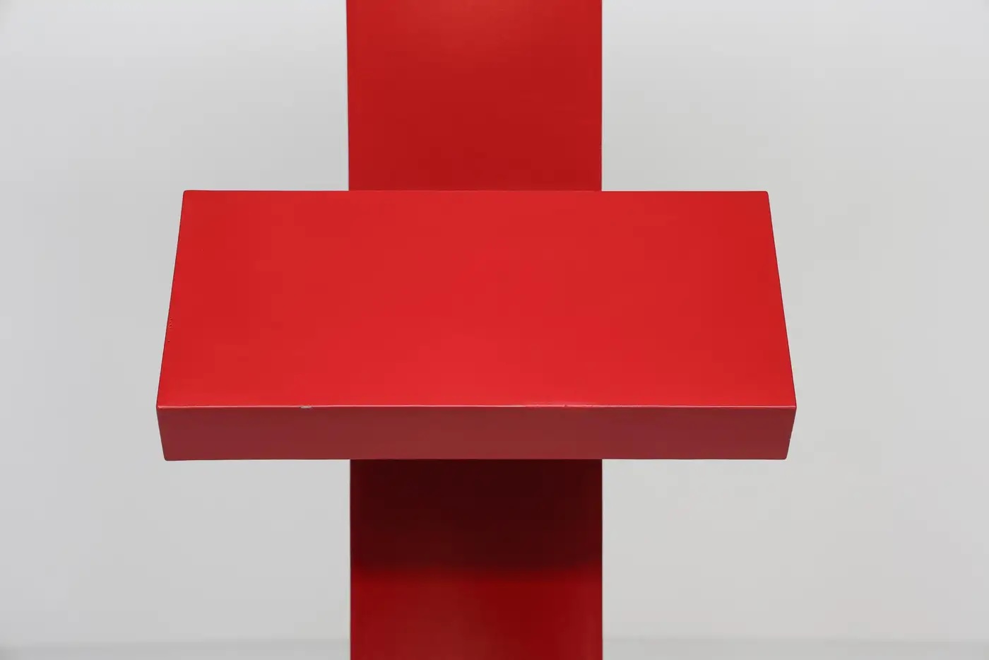 Lacquered steel geometric sculpture designed by Renaat Ramon