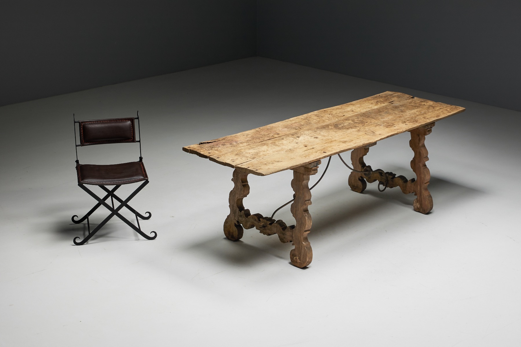 Antique farmhouse folk art table