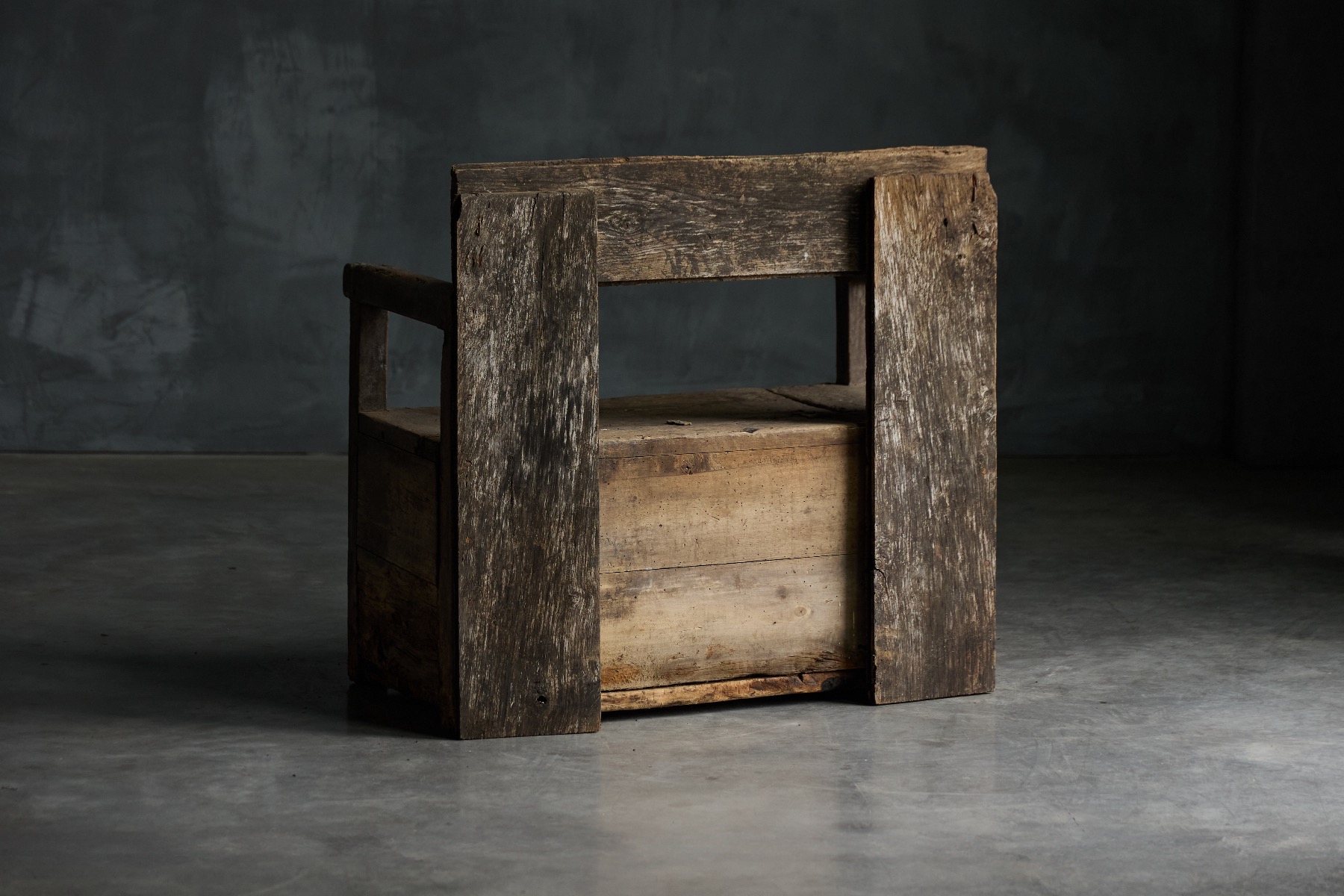 Authentic primitive folk art bench