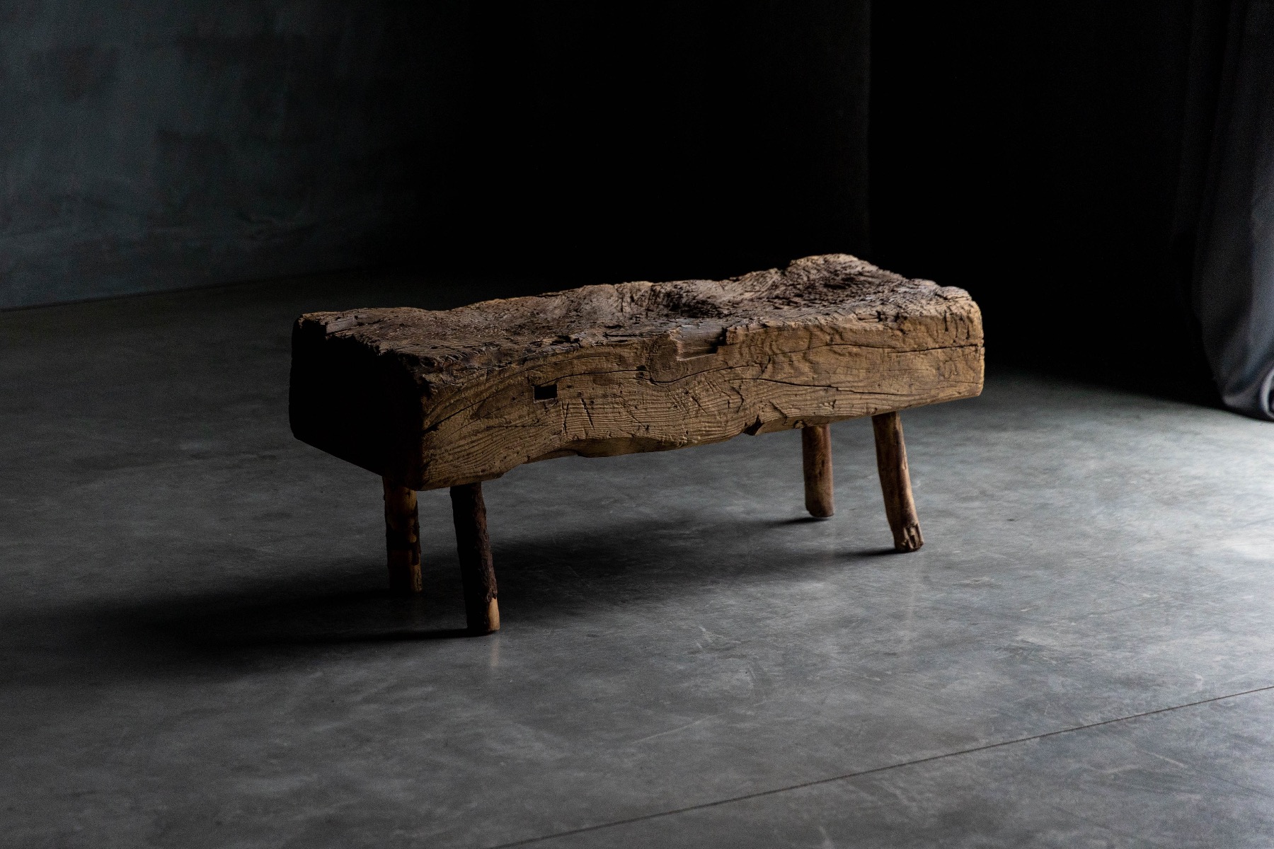 Antique primitive wooden seating 19th century