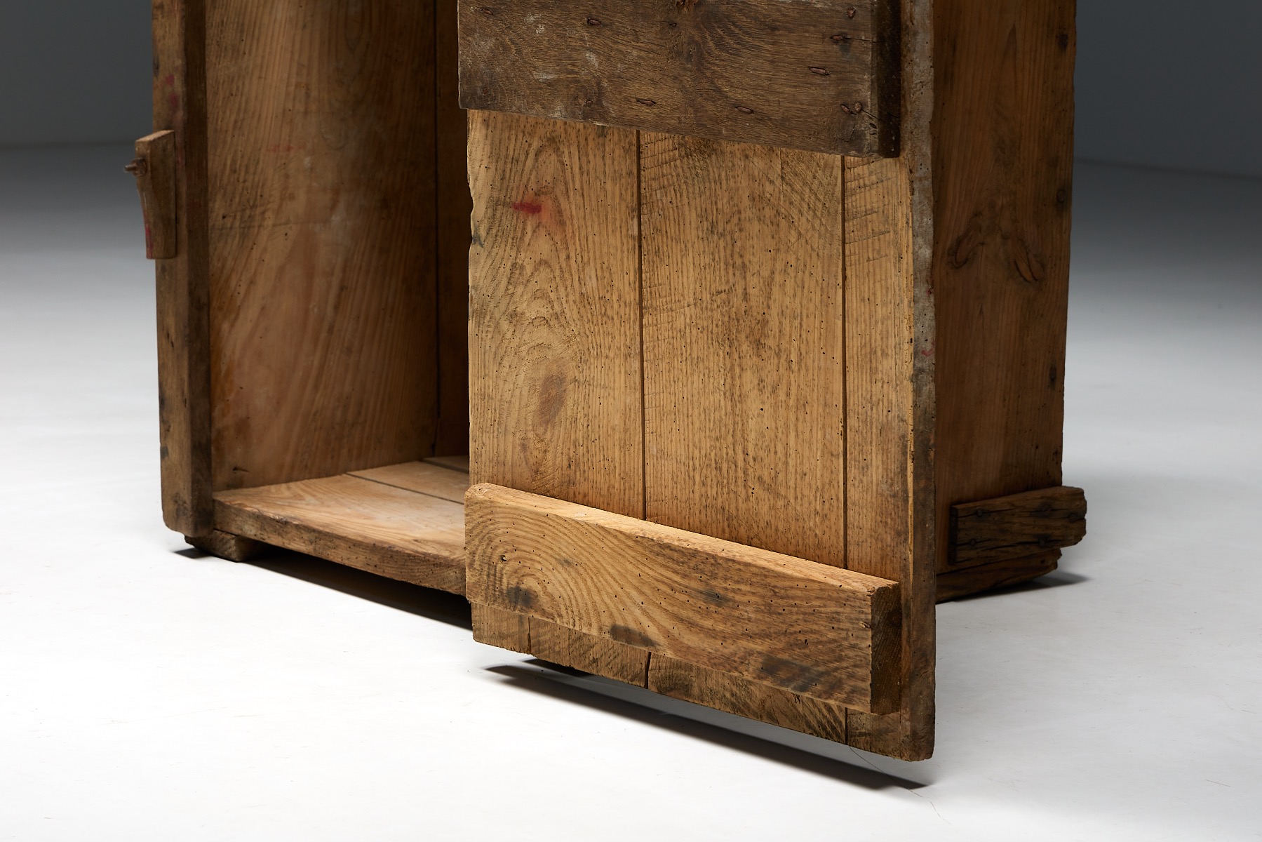 Antique rural cabinet in art populaire wood