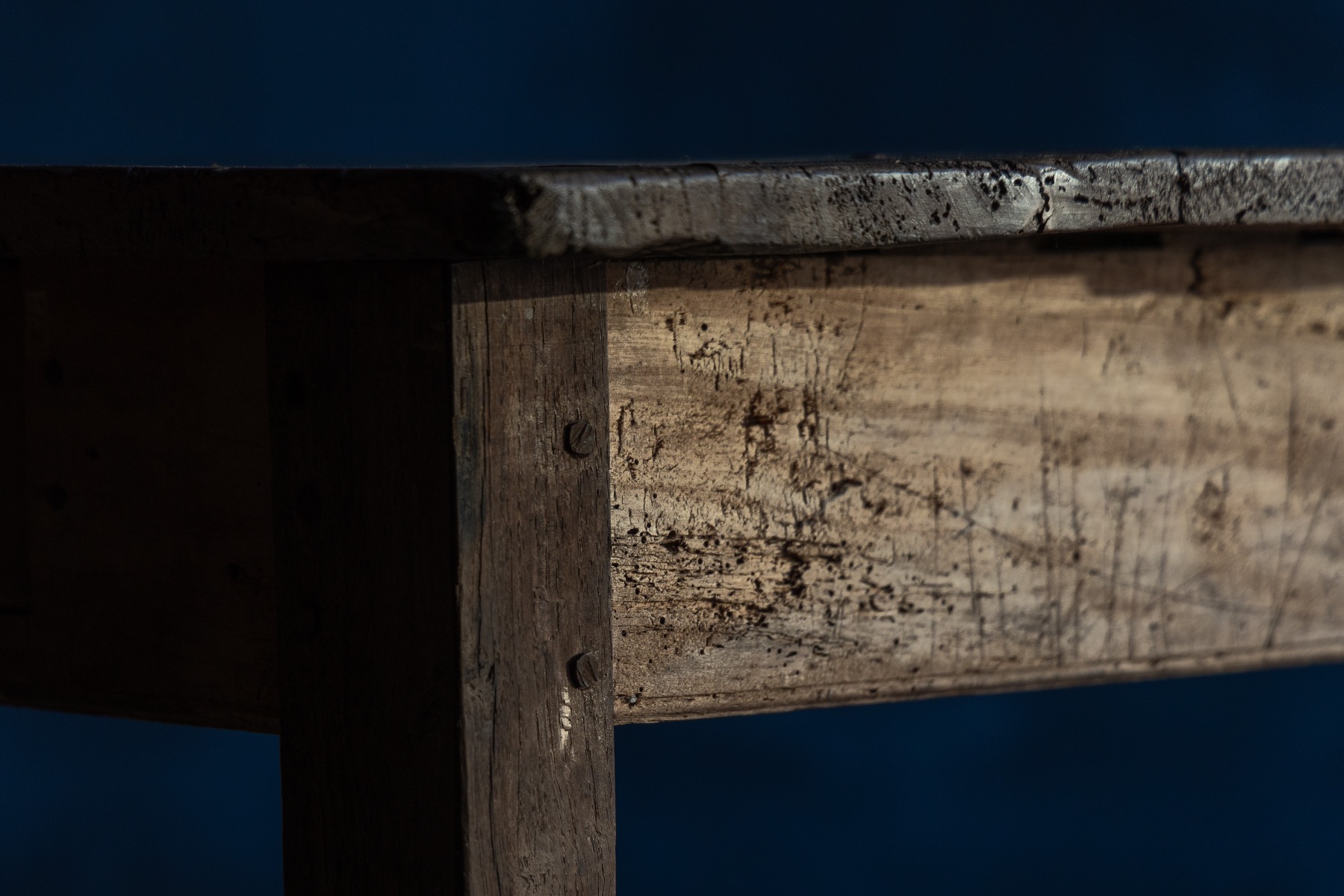 Handcrafted farmhouse dining table from the 1800s