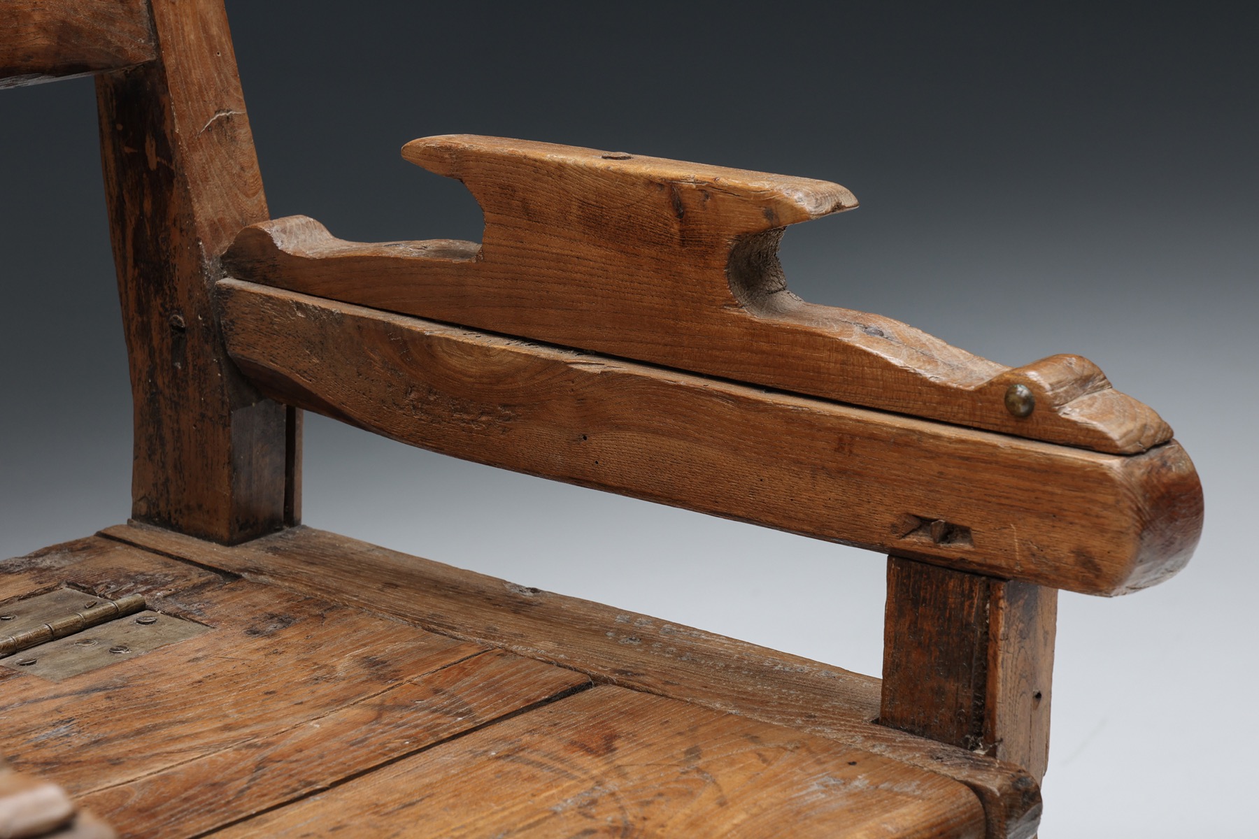 Antique rustic armchair from France 1872