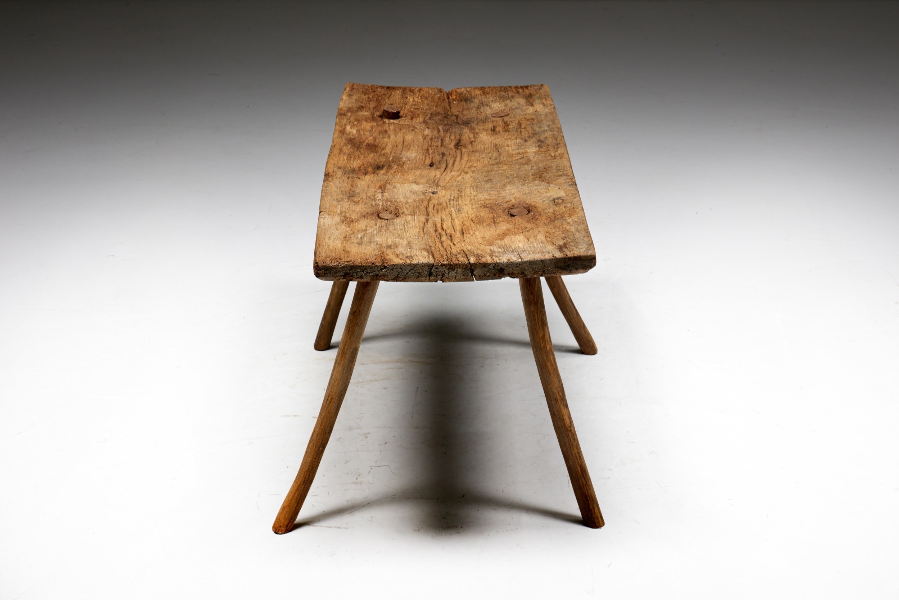 Antique rustic side table in solid wood design