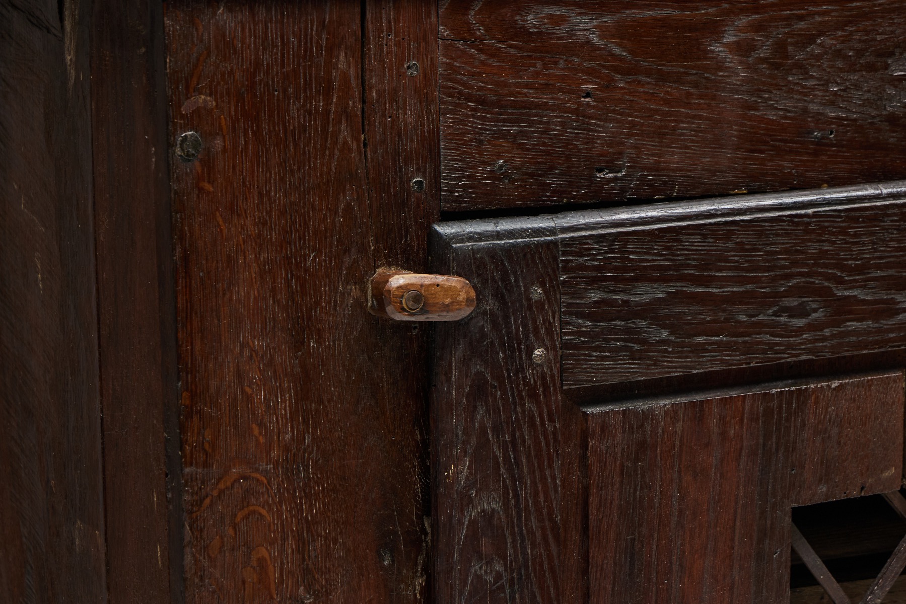 Antique rustic wooden cabinet