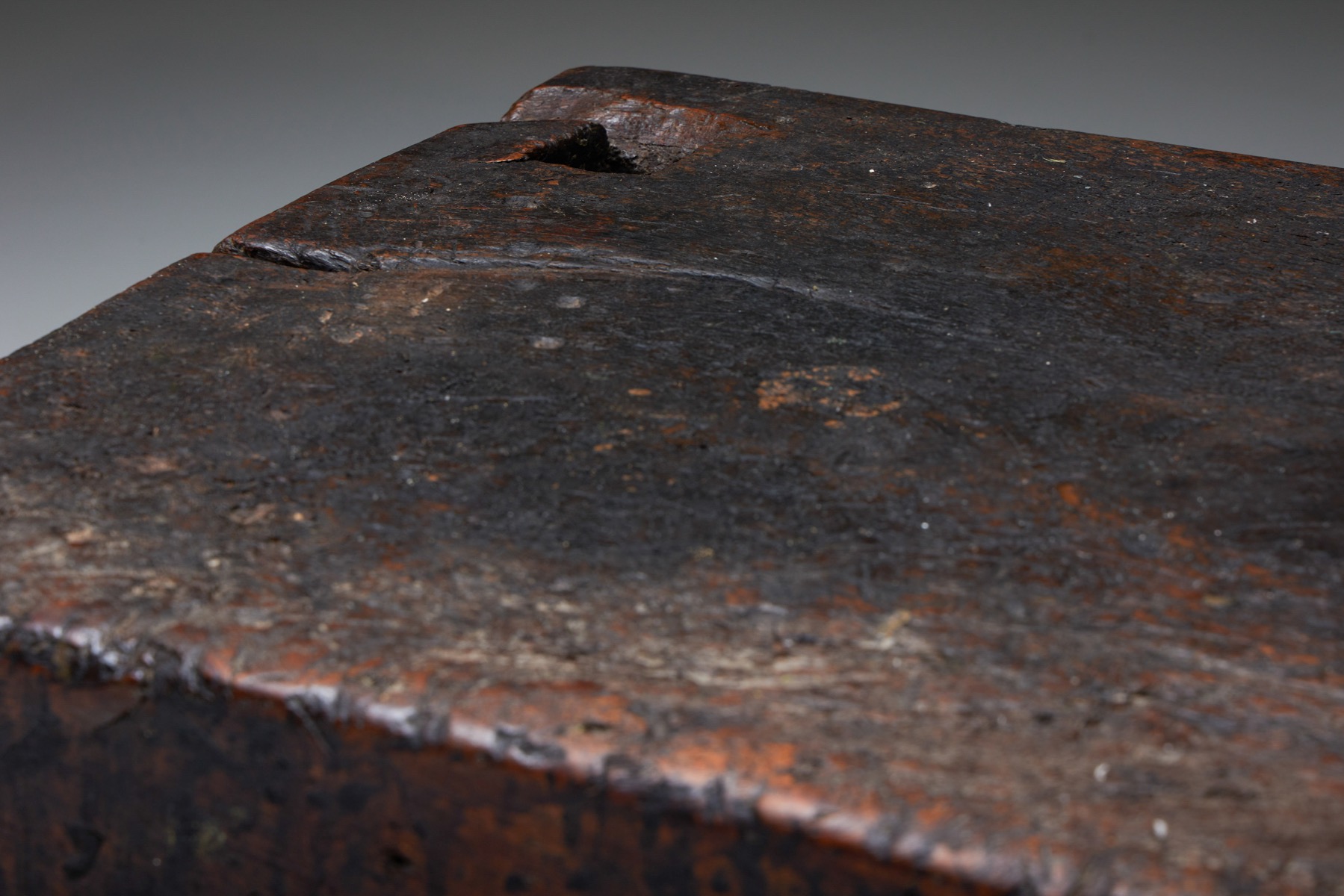 Antique style brown bench in wabi sabi look
