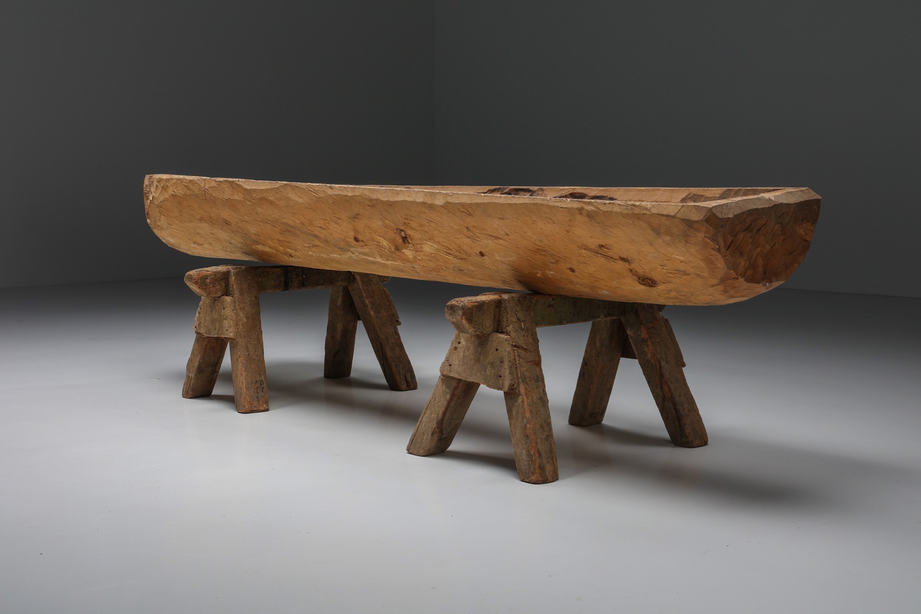 Antique style console in wabi sabi wood