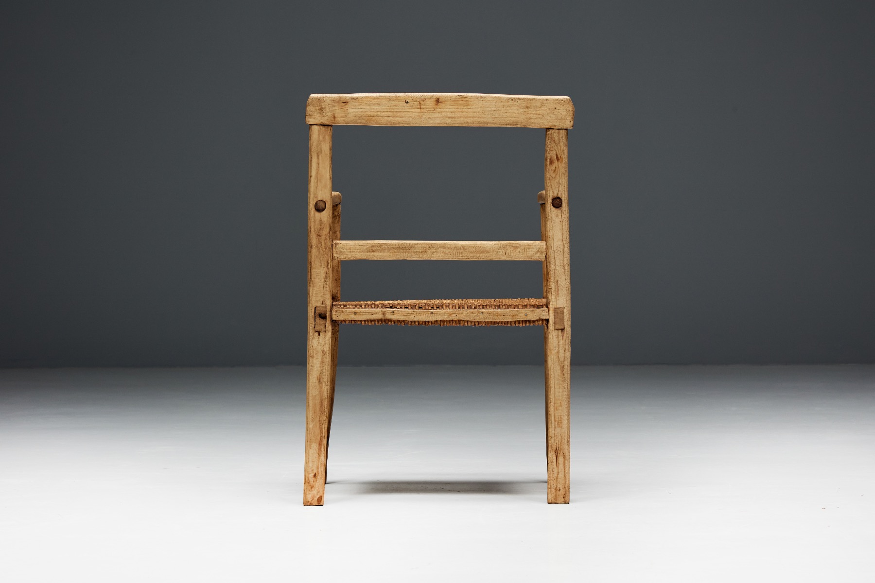 Antique rustic armchair in solid wood design