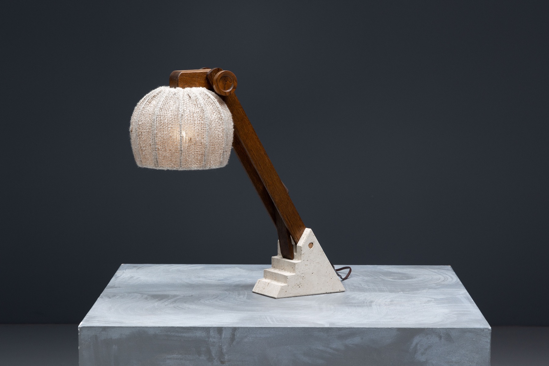 Retro 1960s table lamp with brutalist character