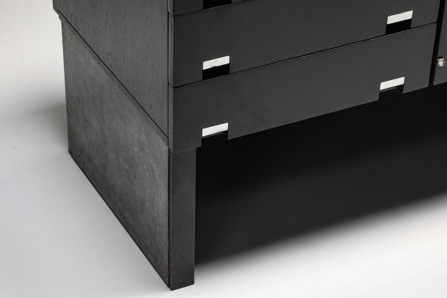 Architectural credenza in brutalist design from the 1970s