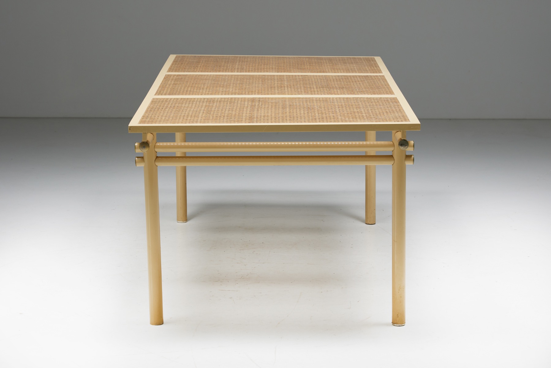 Architectural dining set from the 1970s by Hugonet