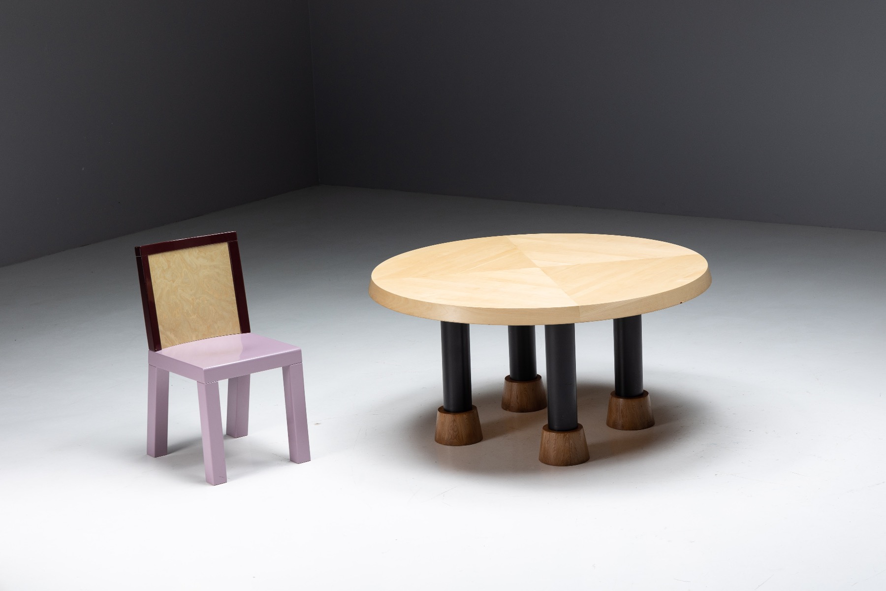 Architectural dining table in Sottsass style