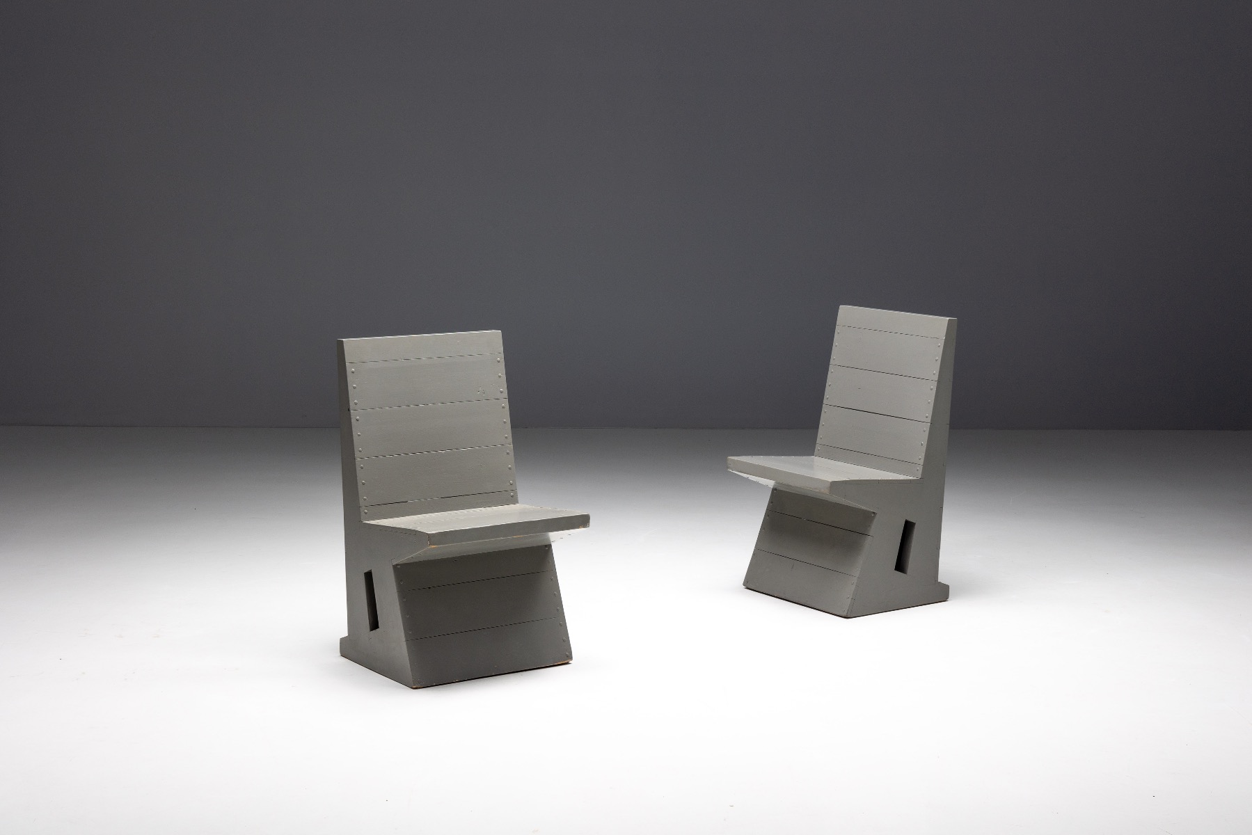 Architectural Dutch dining chairs 1960s