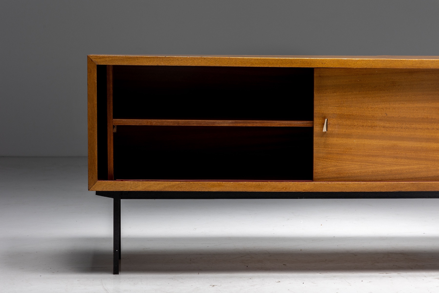 Architectural sideboard in Belgian design from the 1950s