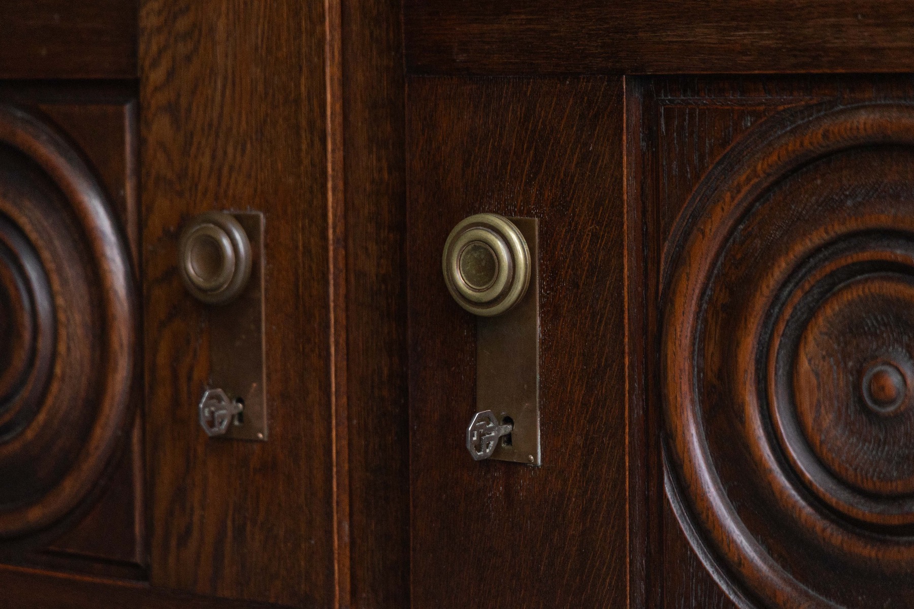 French designer sideboard in oak Art Deco style