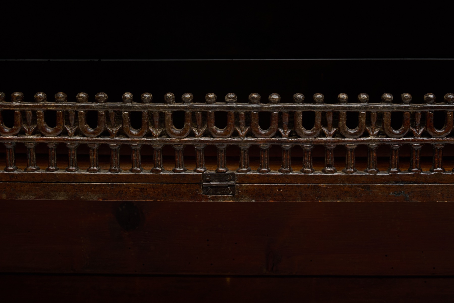 Antique carved wood bookshelves from 19th century France with decorative relief