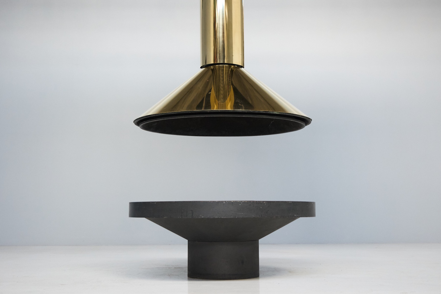 Collectible mid century brass fireplace from 1975