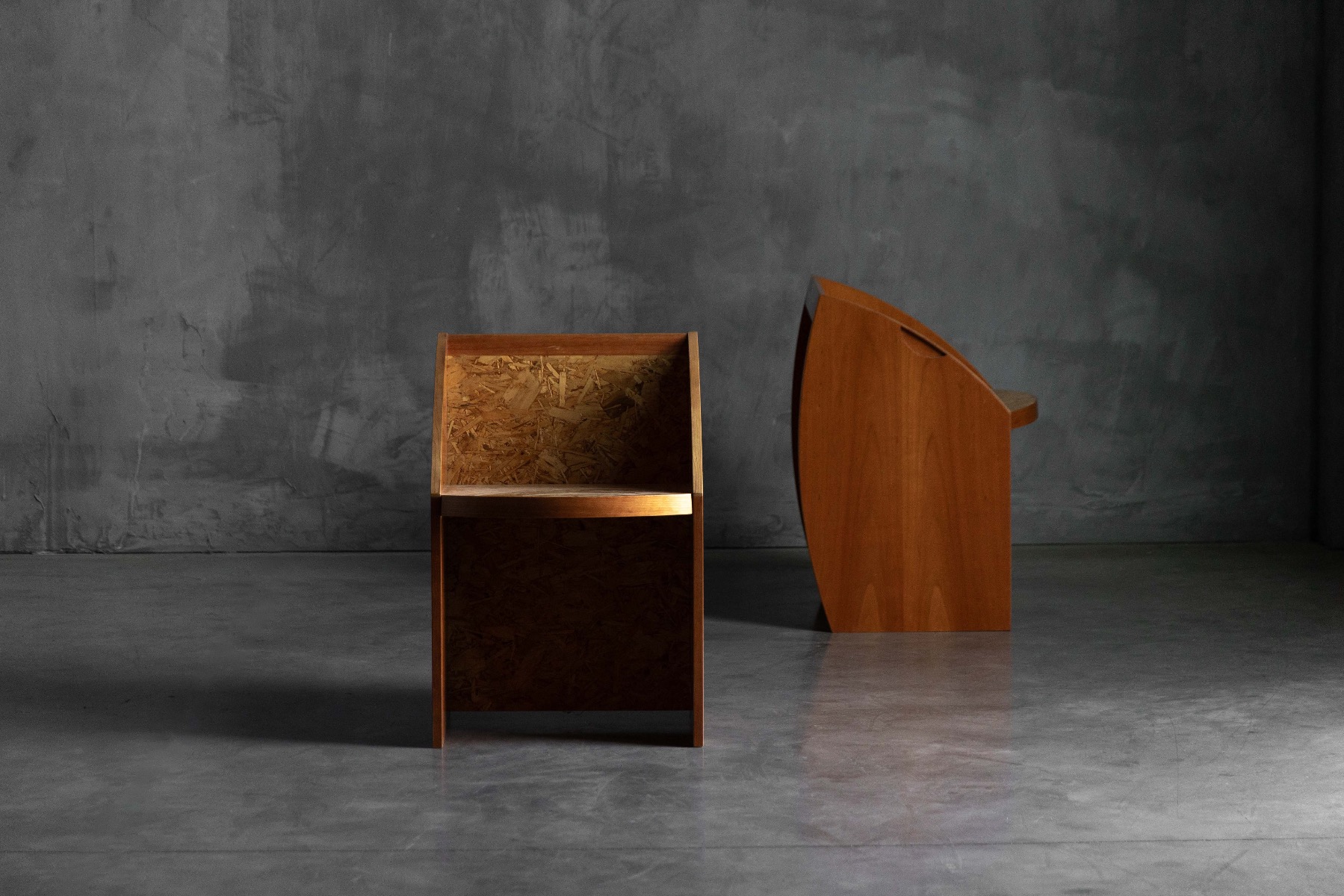 Colorful postmodern chairs featuring geometric shapes