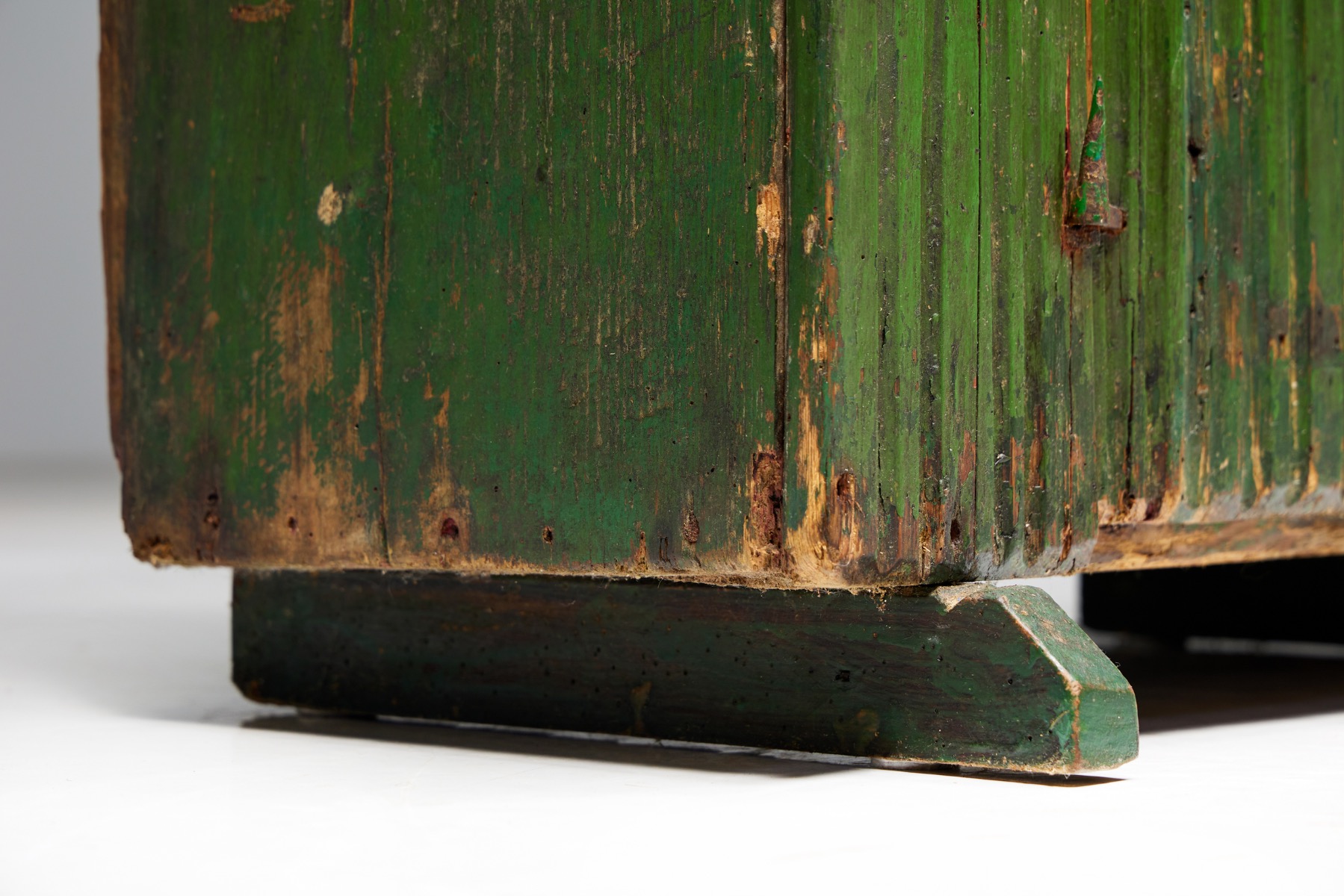 Country style rustic folk art cabinet in wood